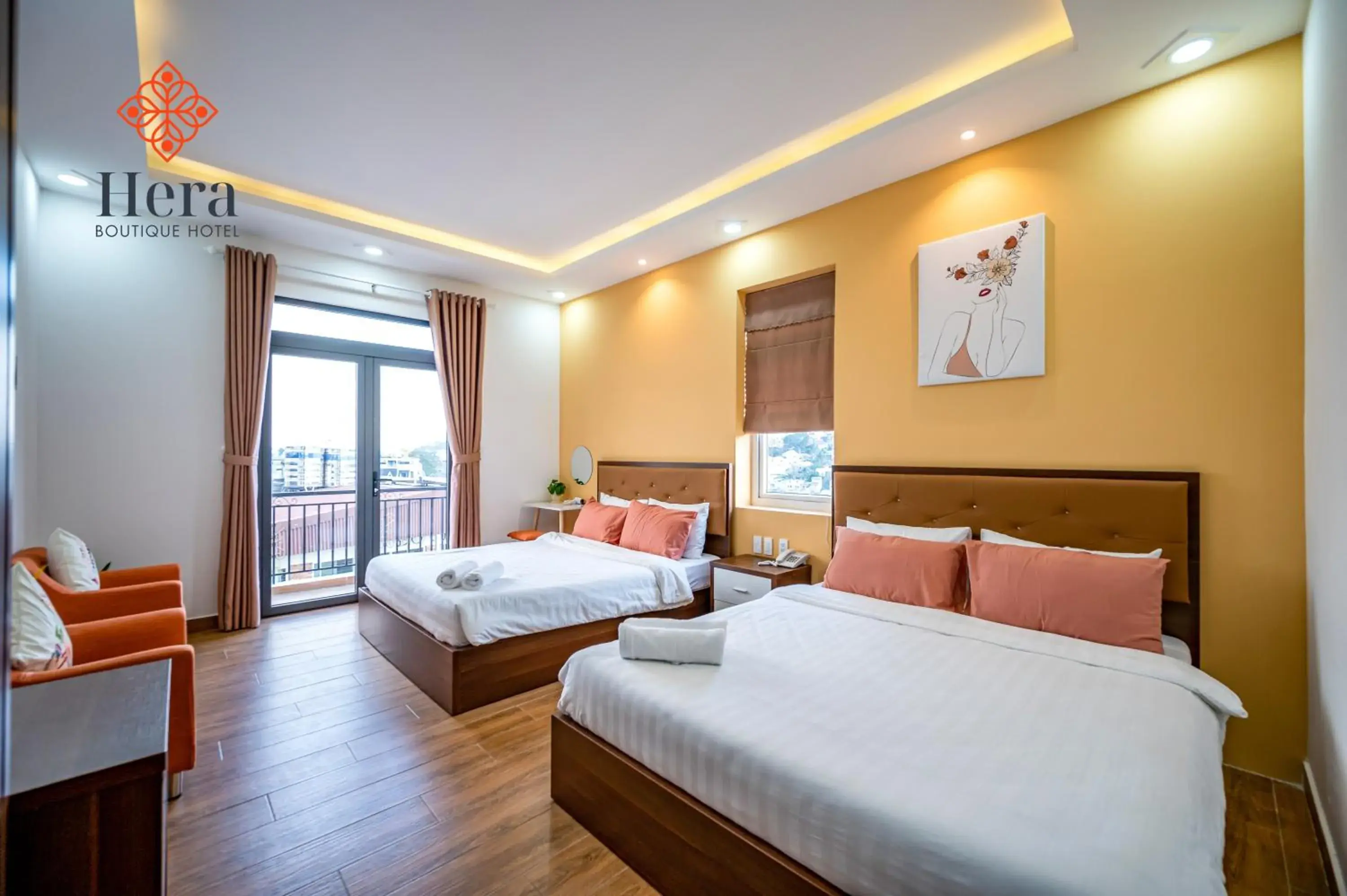 Deluxe Double Room with Two Double Beds in Hera Boutique Hotel Deluxe Double Room with Two Double Beds in Hera Boutique Hotel