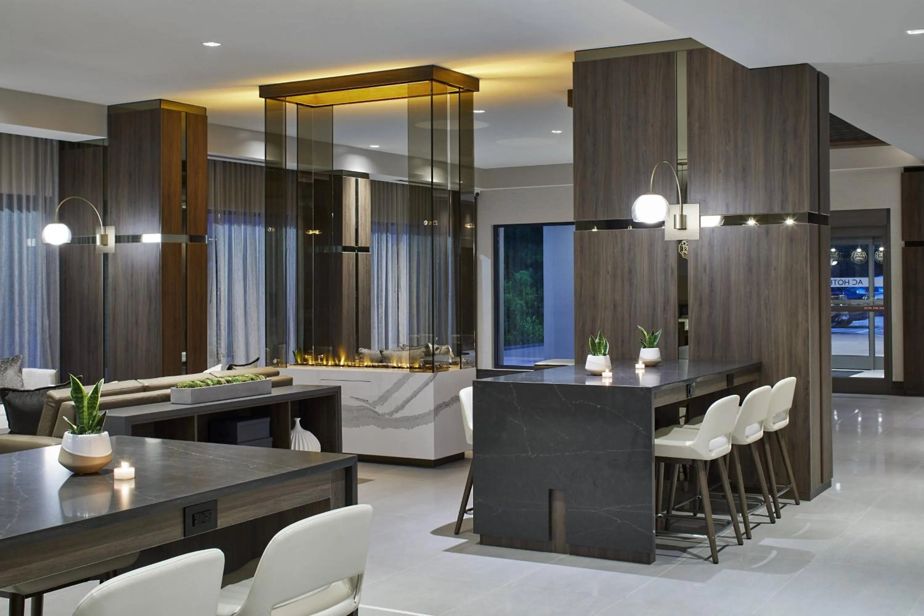 Lobby or reception in AC Hotel by Marriott Durham Duke University