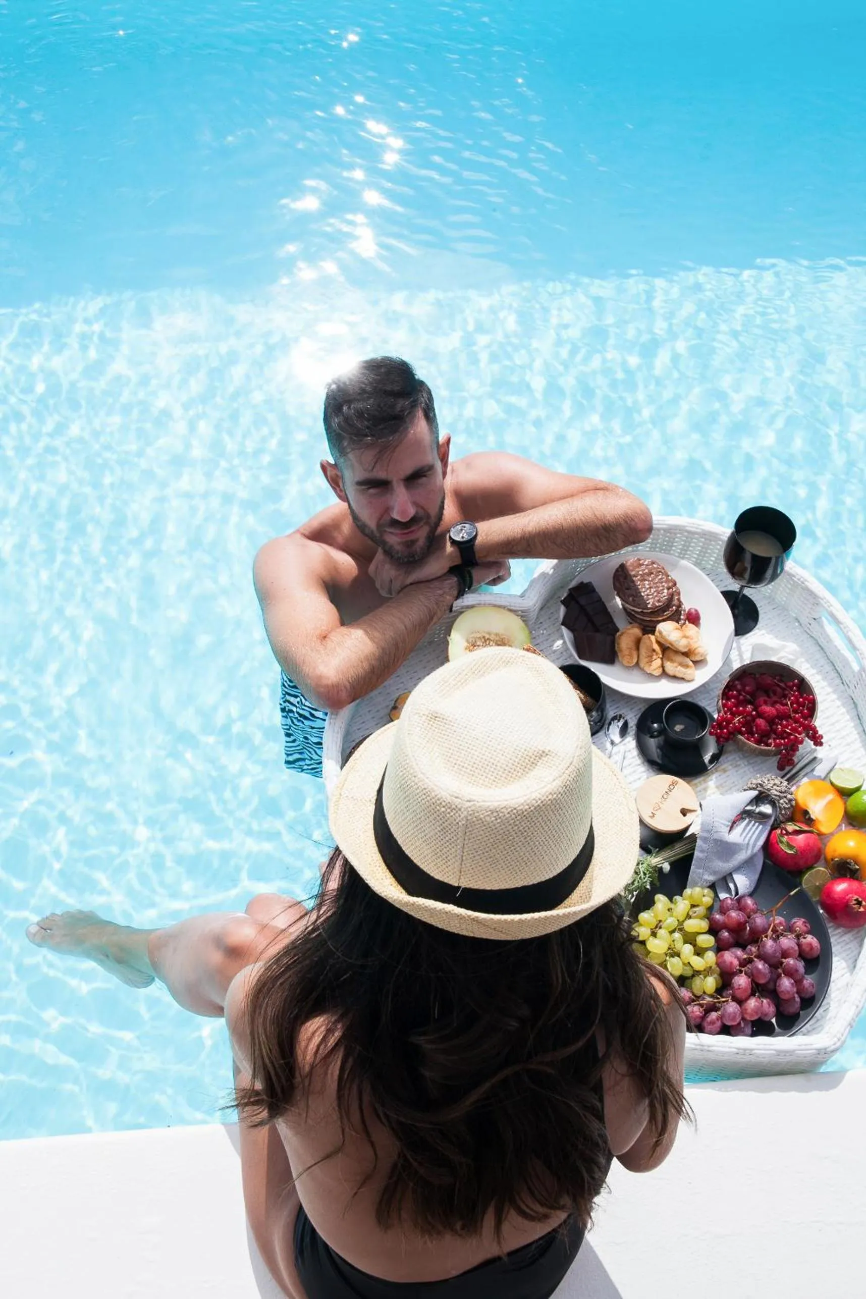 Swimming pool in Agrari Bo Suites by Mykonos Rocks