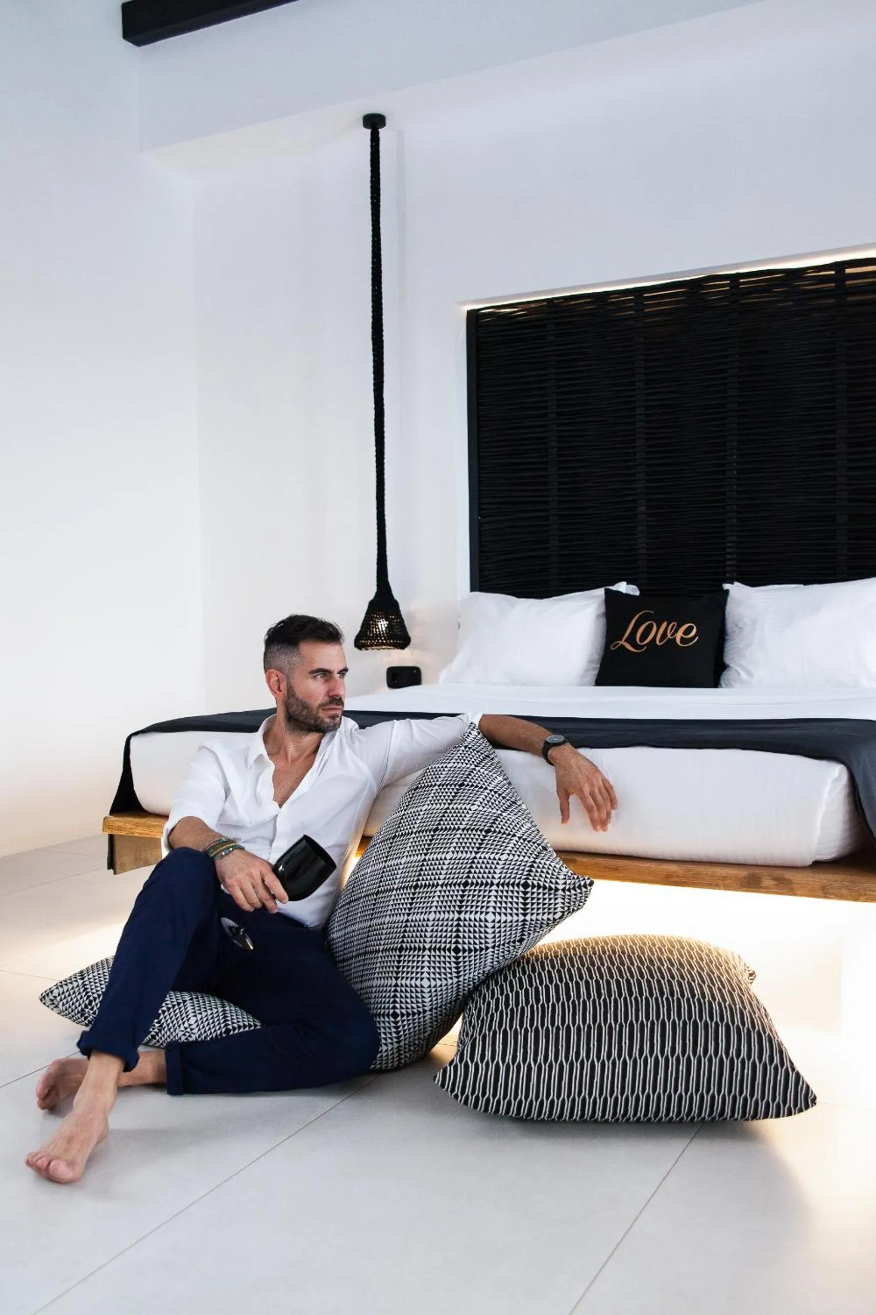 Bedroom, Bed in Agrari Bo Suites by Mykonos Rocks