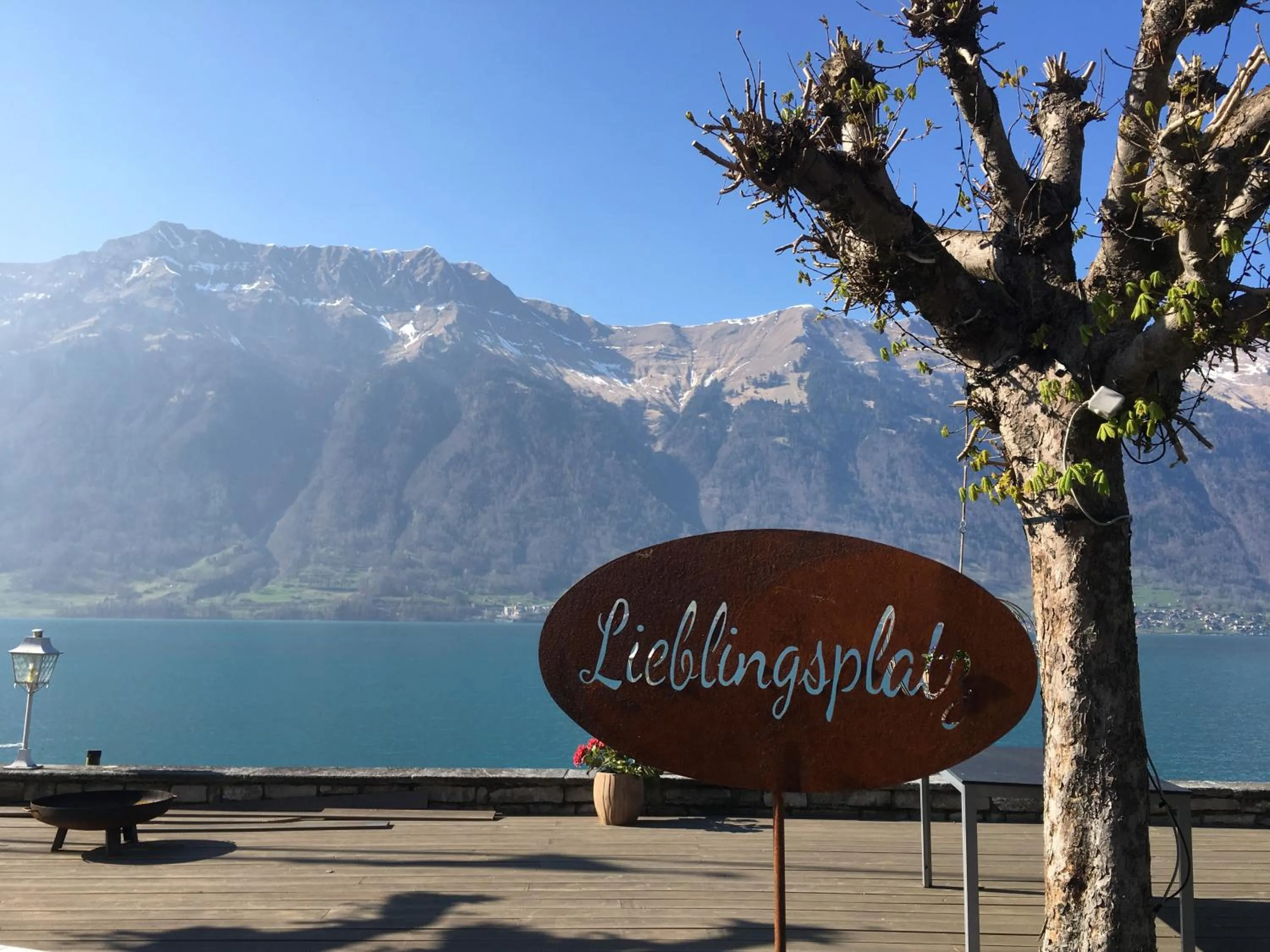 Balcony/Terrace in Boutique Hotel Bellevue B&B am Brienzersee Iseltwald Interlaken