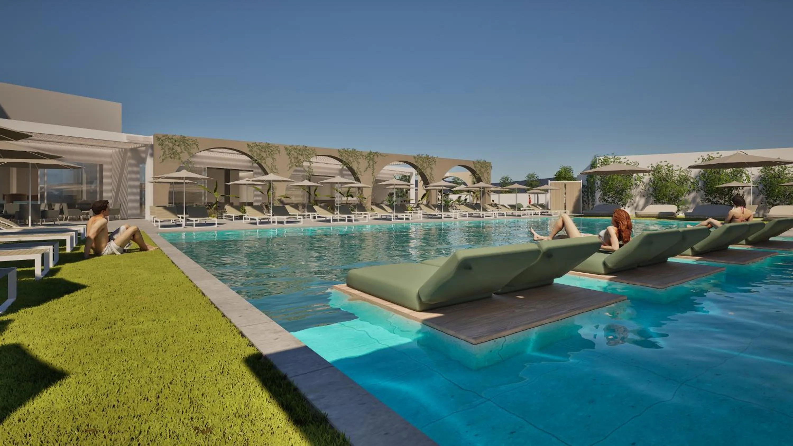 Pool view in Lymberia Hotel