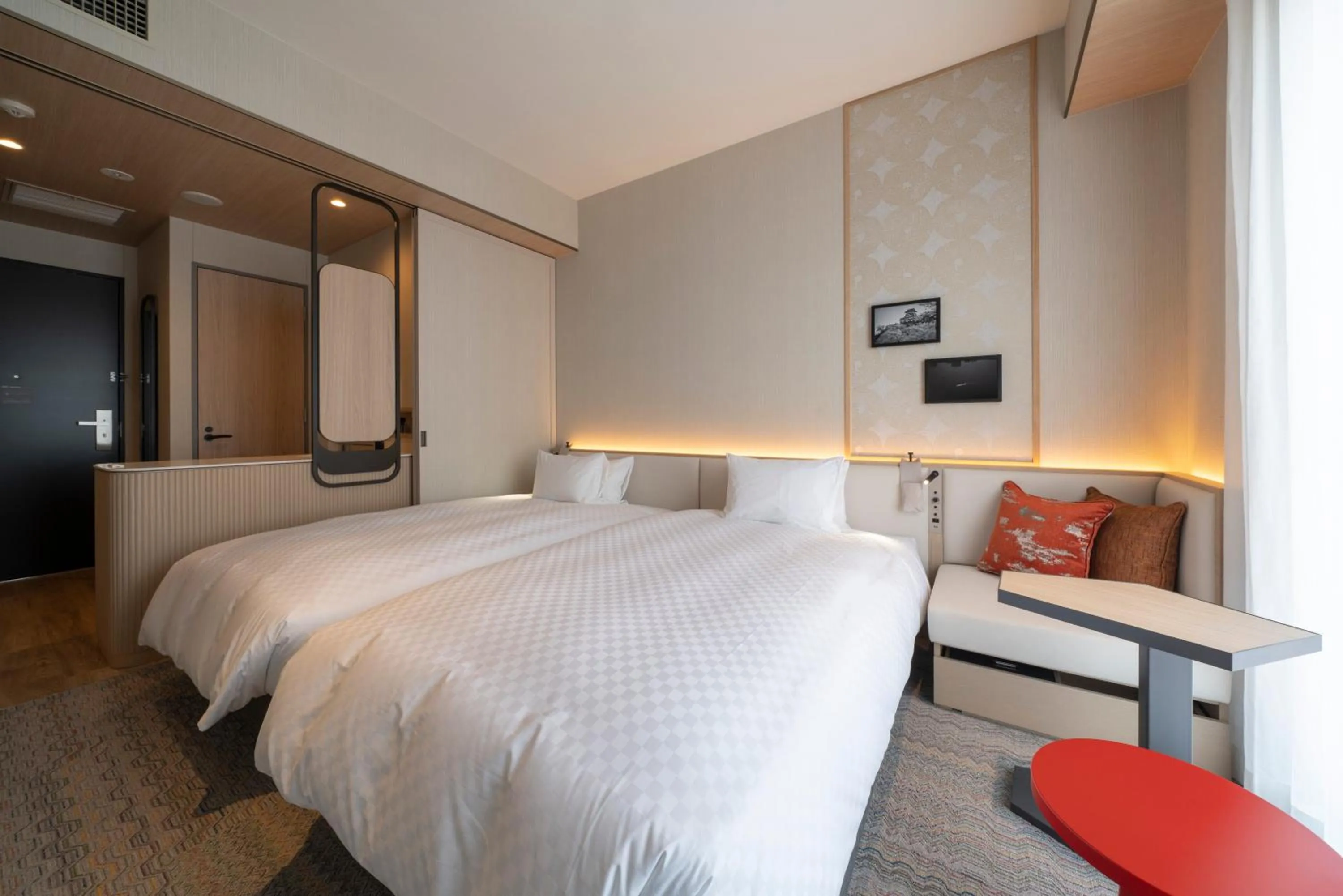 Photo of the whole room, Bed in HOTEL μ STYLE INUYAMA experience