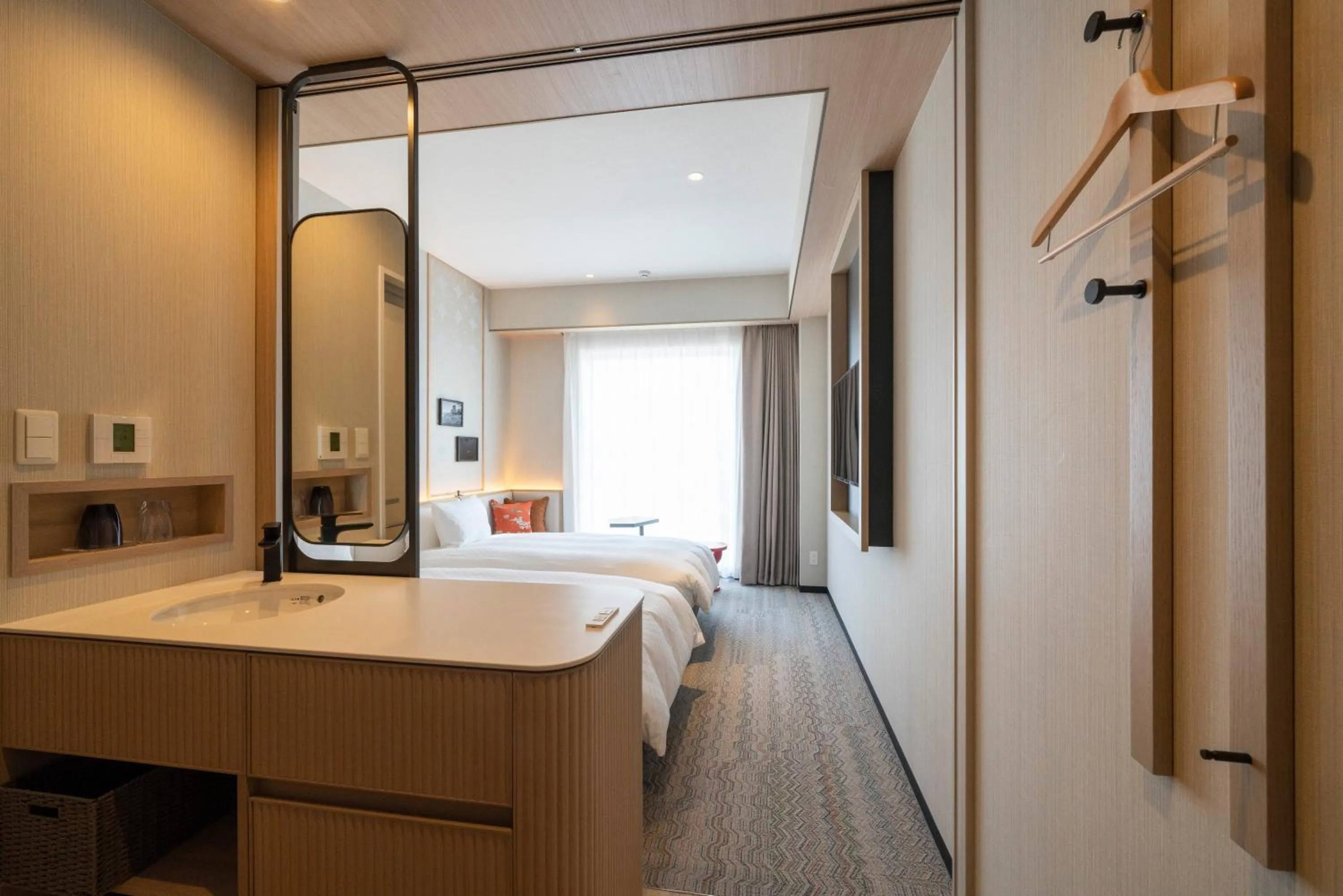 Photo of the whole room, Bed in HOTEL μ STYLE INUYAMA experience