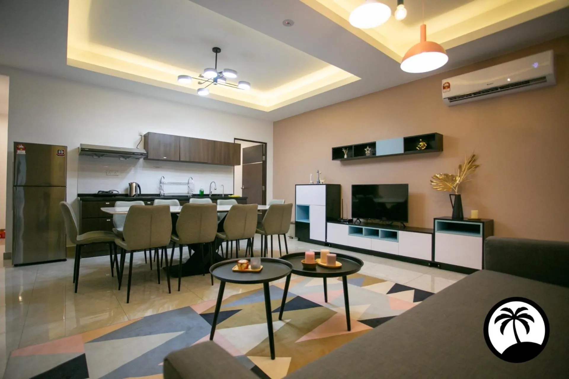 Living room in Paradise Suite at KK Times Square, beside Imago