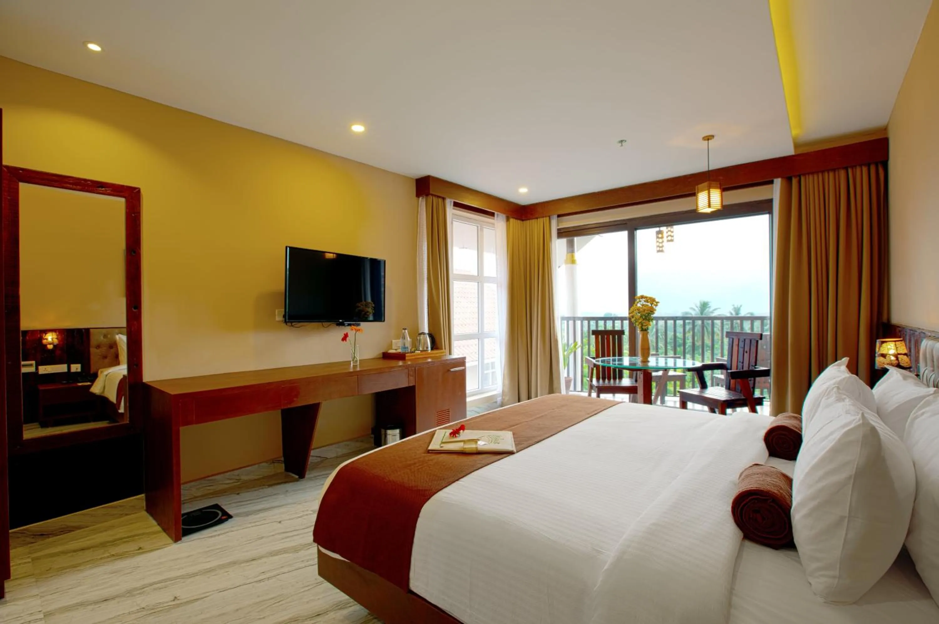 TV and multimedia, Bed in Au Revoir Wellness Resort, Malampuzha