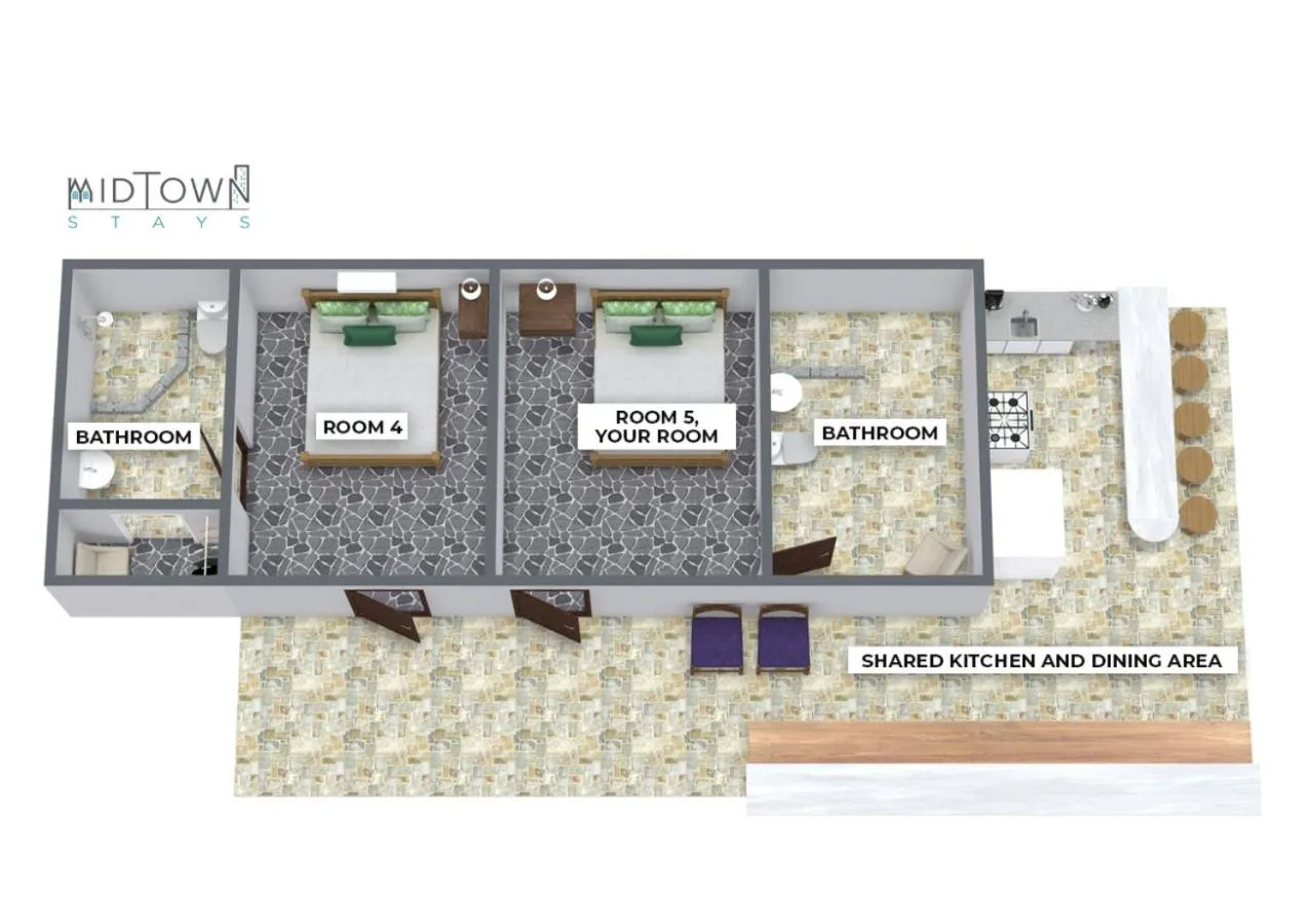 Floor plan in Pangea Lodge with Shared Pool at the Heart of Manzanillo