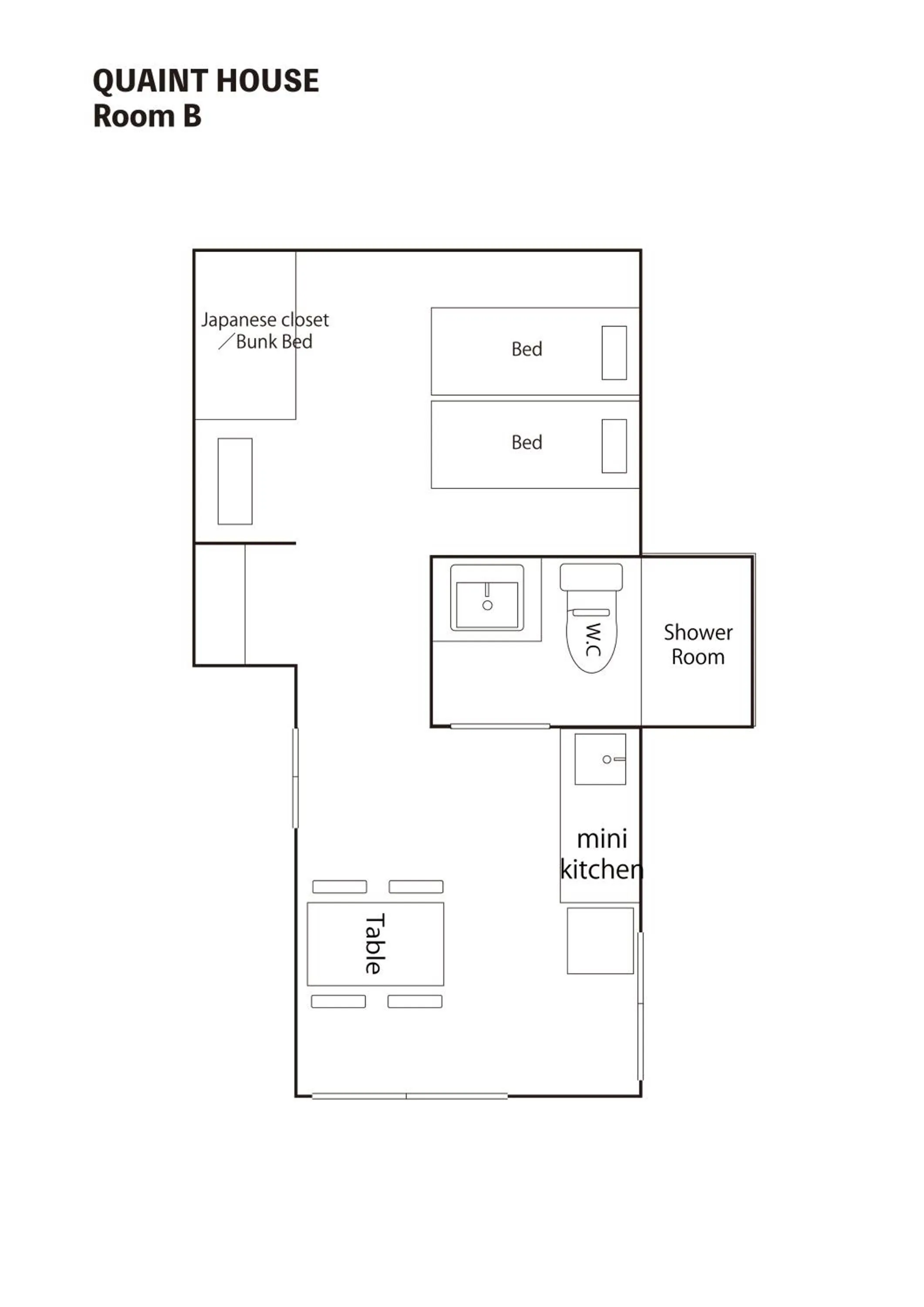 Floor plan in Quaint House Naoshima