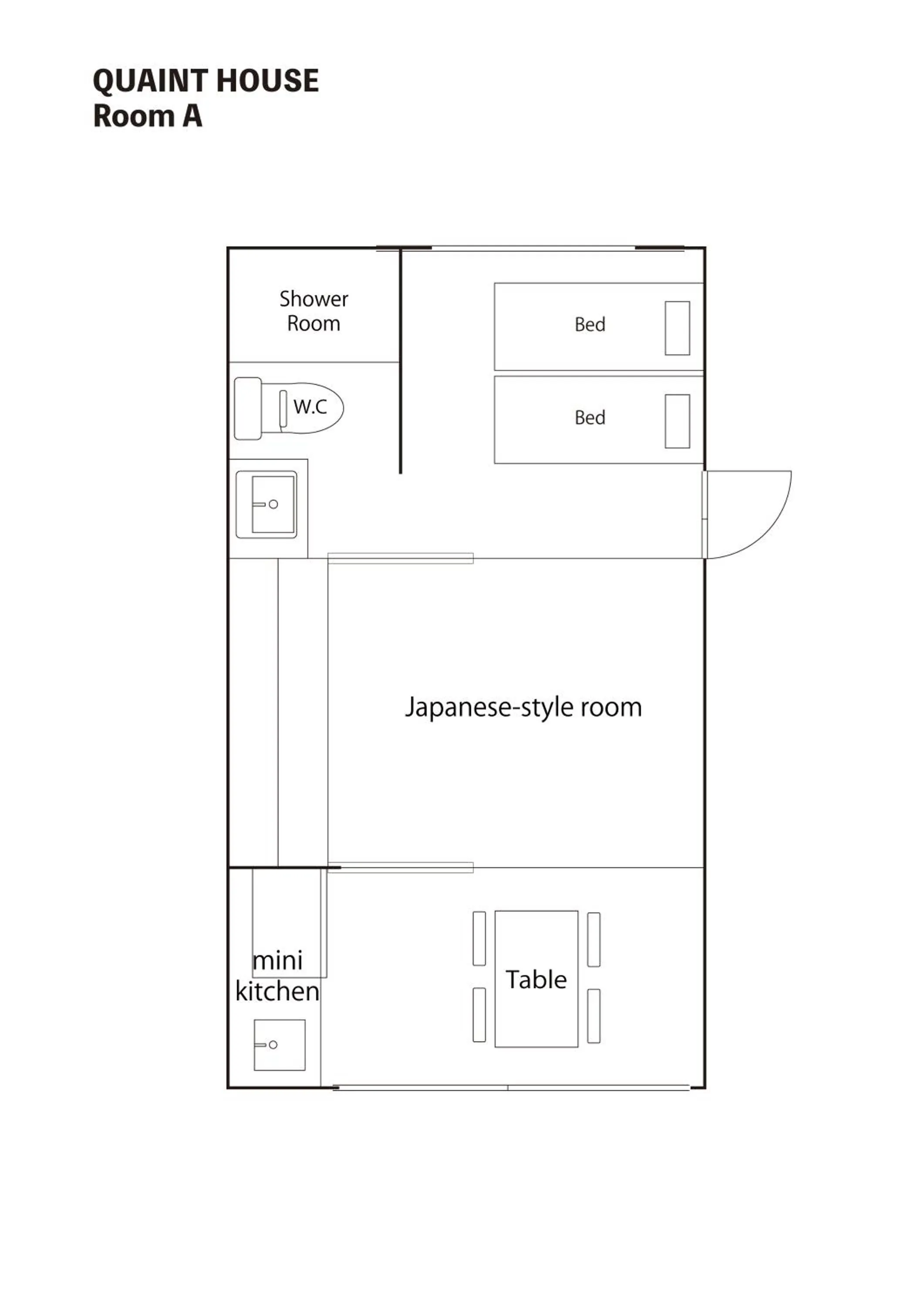 Floor plan in Quaint House Naoshima