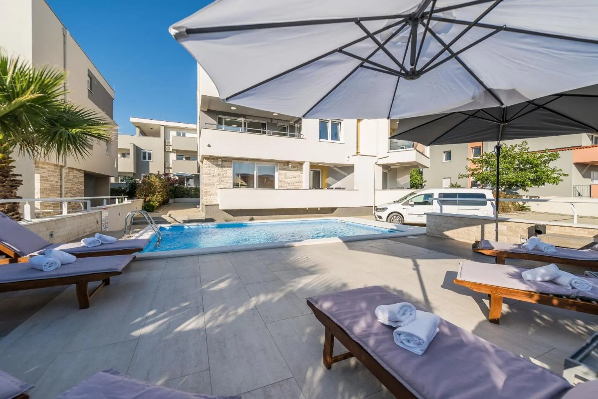 Patio in Apartments & Rooms Danivan Pool Villas B