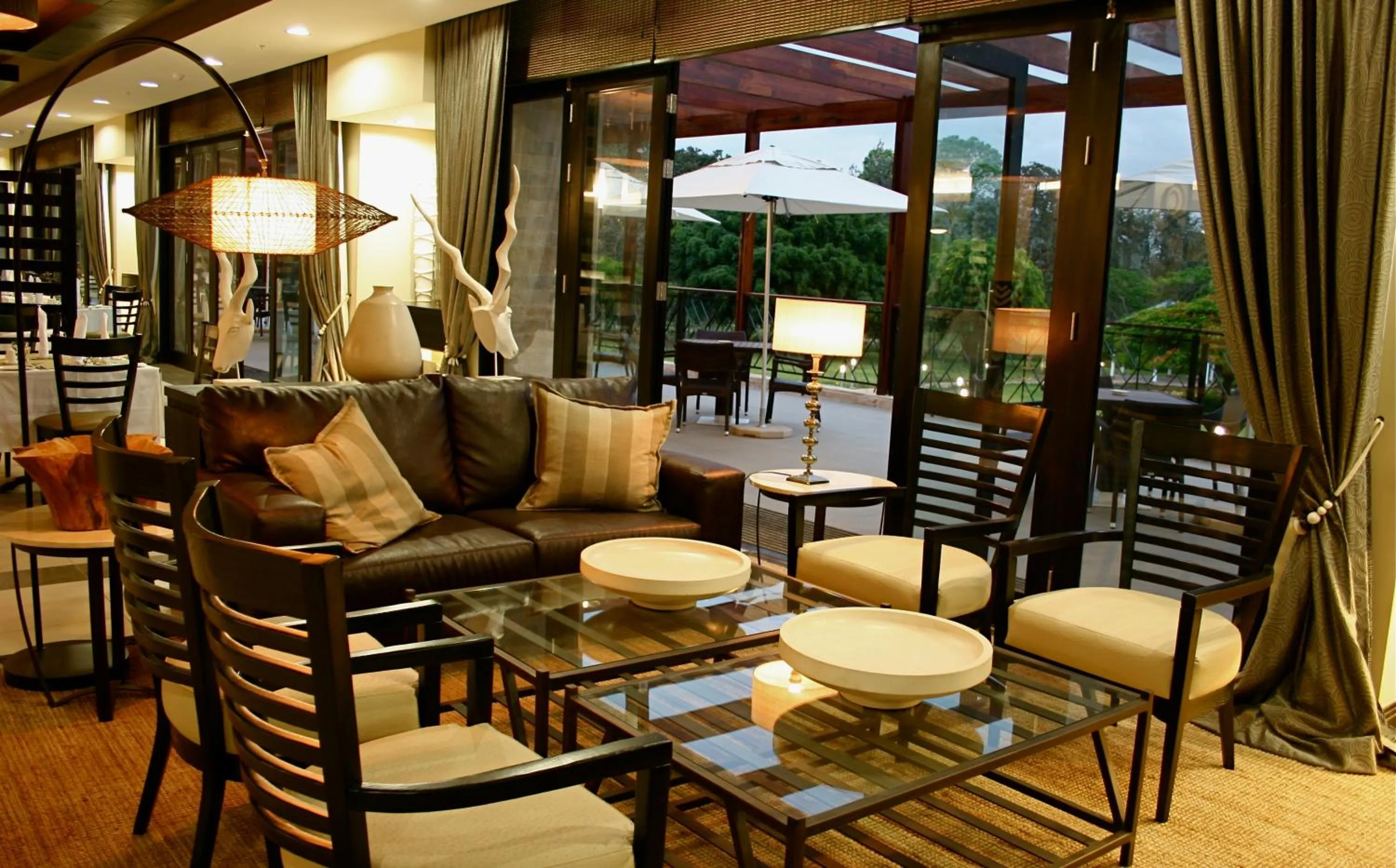 Seating area in Mount Meru Hotel