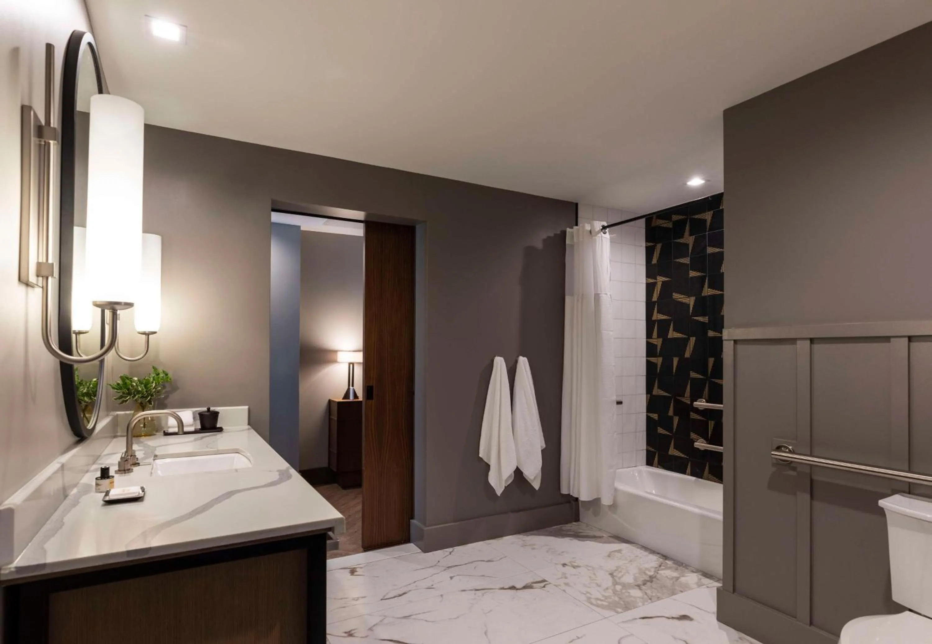 Bathroom, Bed in Thompson Savannah, by Hyatt