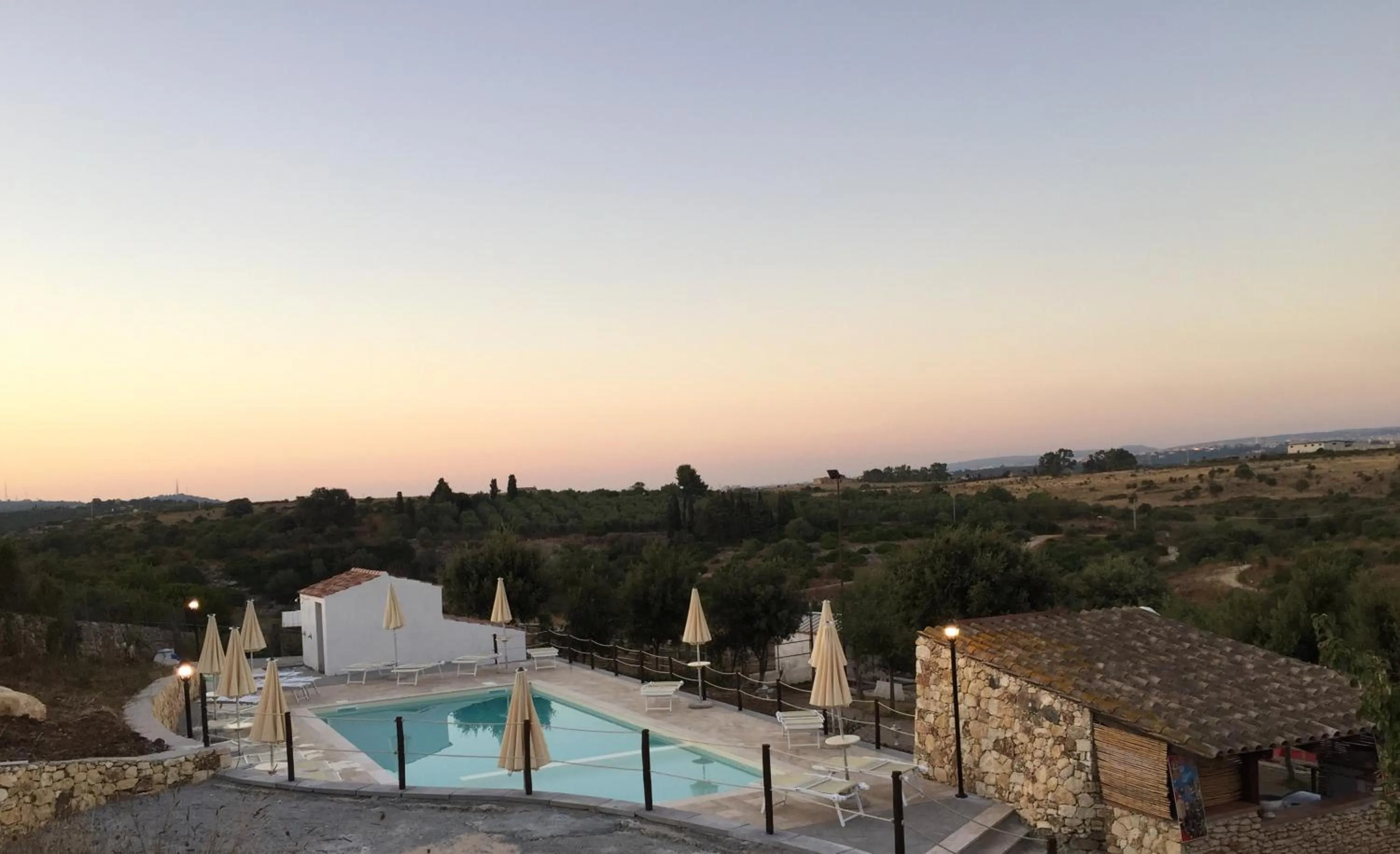 Pool view in B&B Badde Cubas