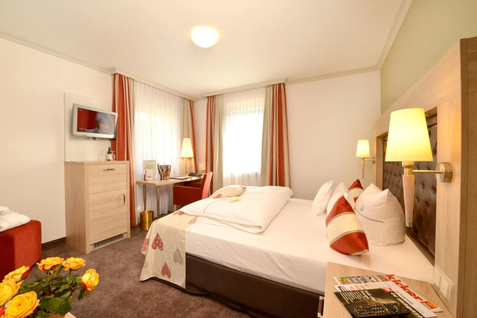 Bed in Lohmann's Romantik Hotel Gravenberg