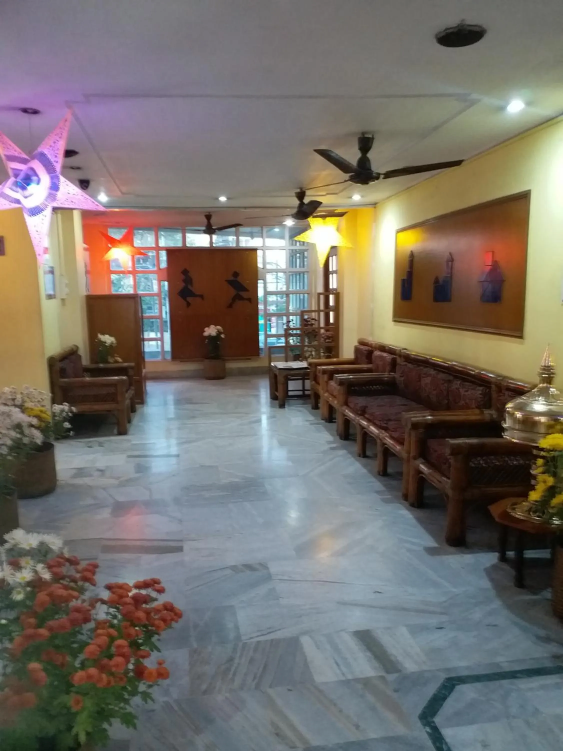 Seating area in Hotel Mahalaxmi Indo Myanmar