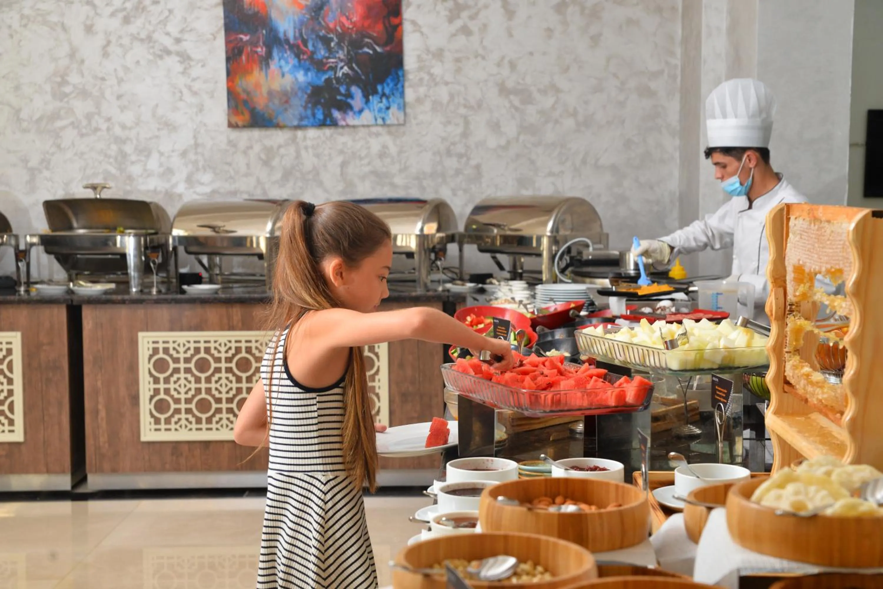 Buffet breakfast in Arion Hotel Baku
