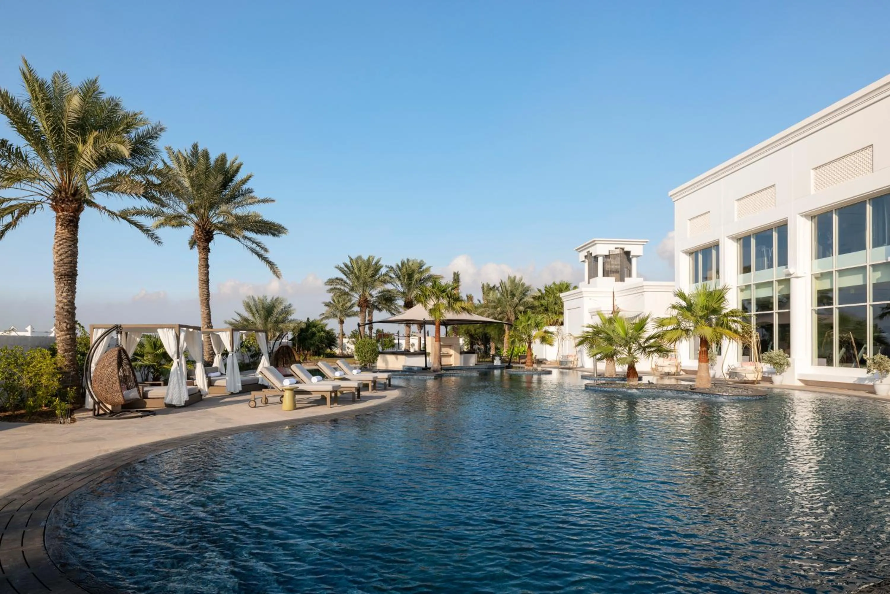 Pool view in Raffles Al Areen Palace Bahrain