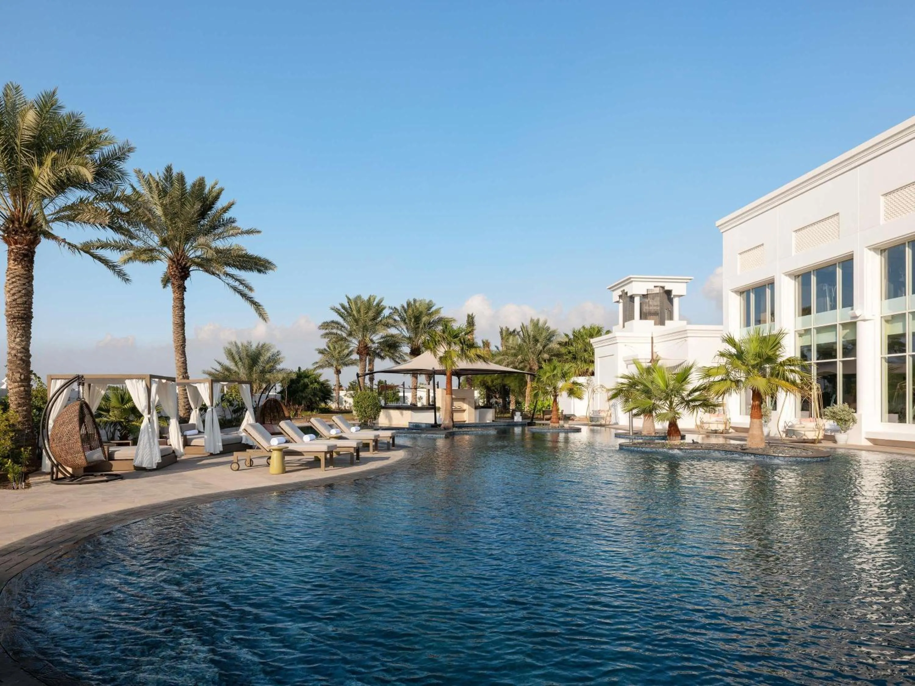 Pool view in Raffles Al Areen Palace Bahrain