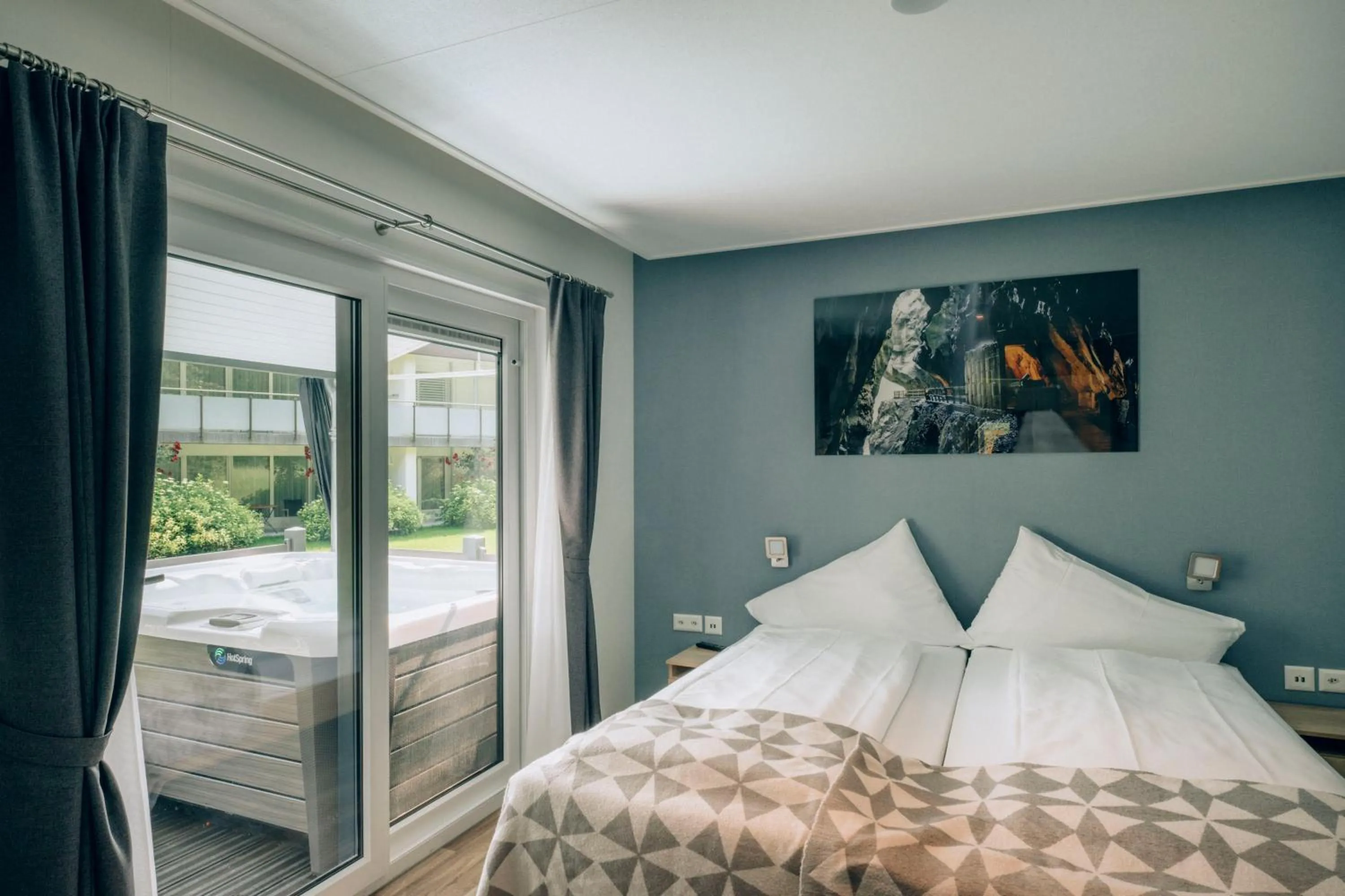 Bedroom, Bed in Hotel Schloss Ragaz