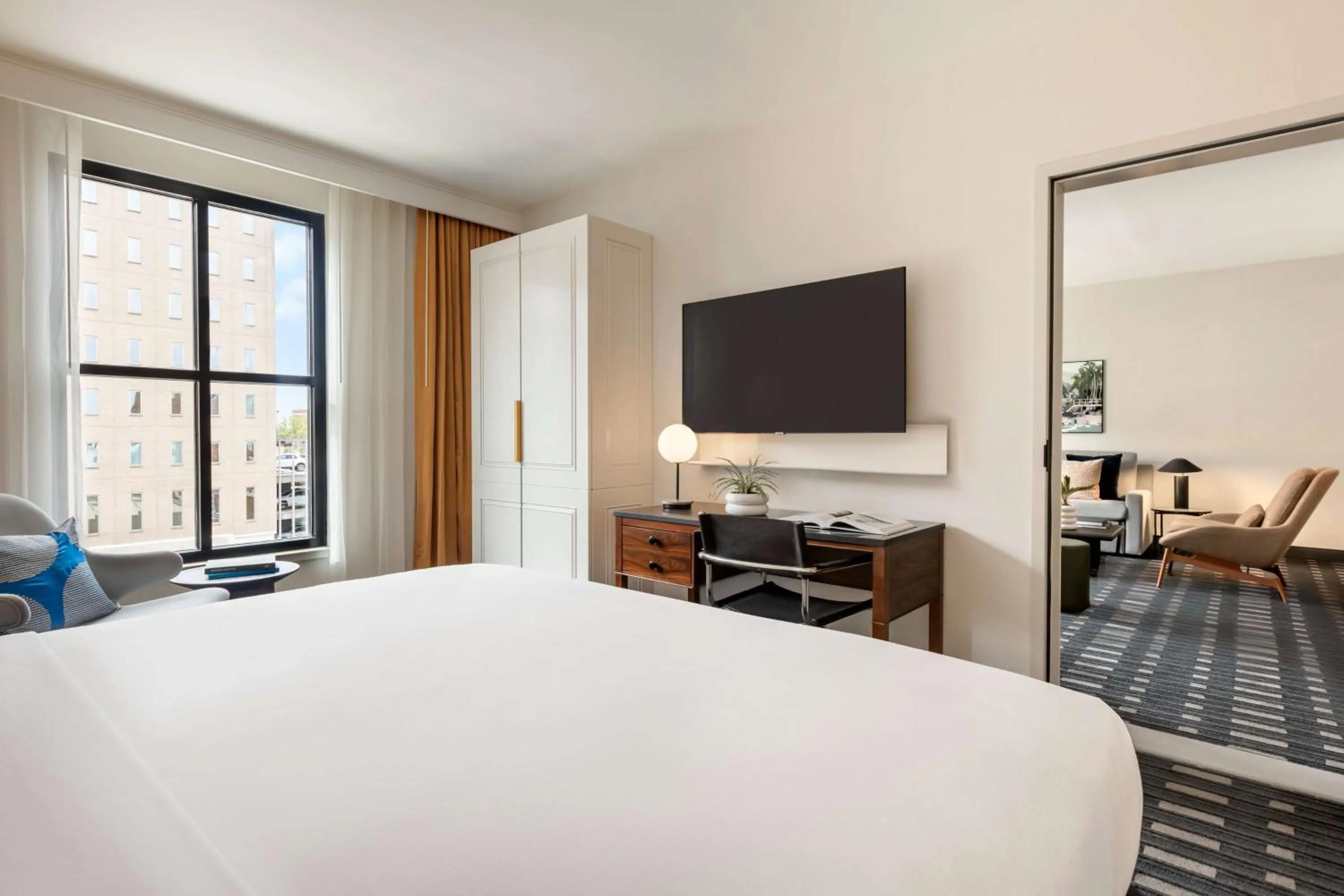 Bedroom, Bed in 106 Jefferson Huntsville, Curio Collection by Hilton