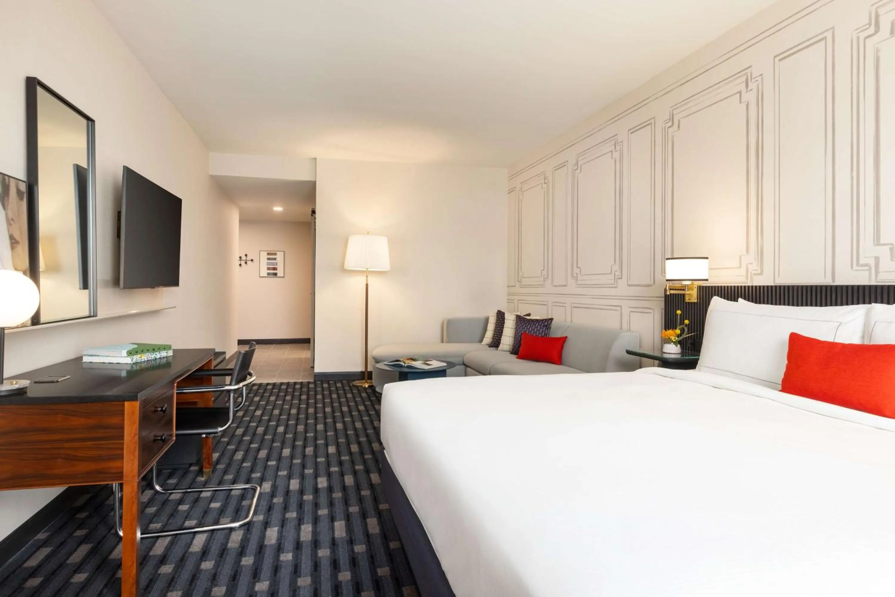 Bedroom, Bed in 106 Jefferson Huntsville, Curio Collection by Hilton