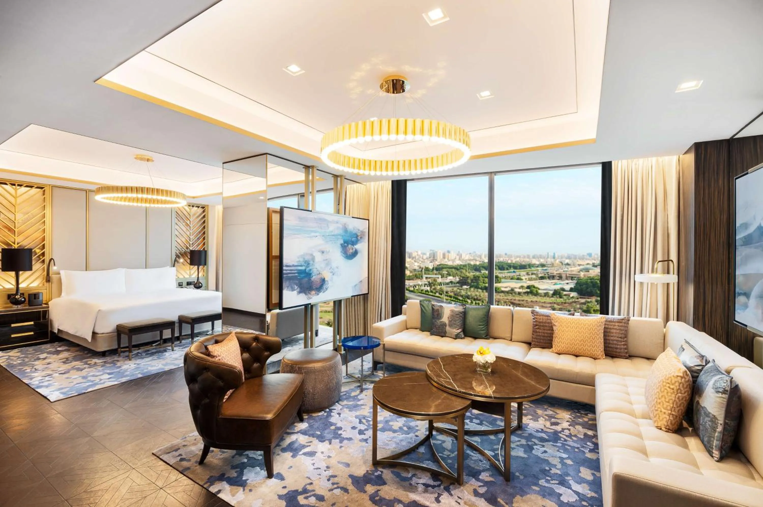 Living room, Bed in Waldorf Astoria Kuwait