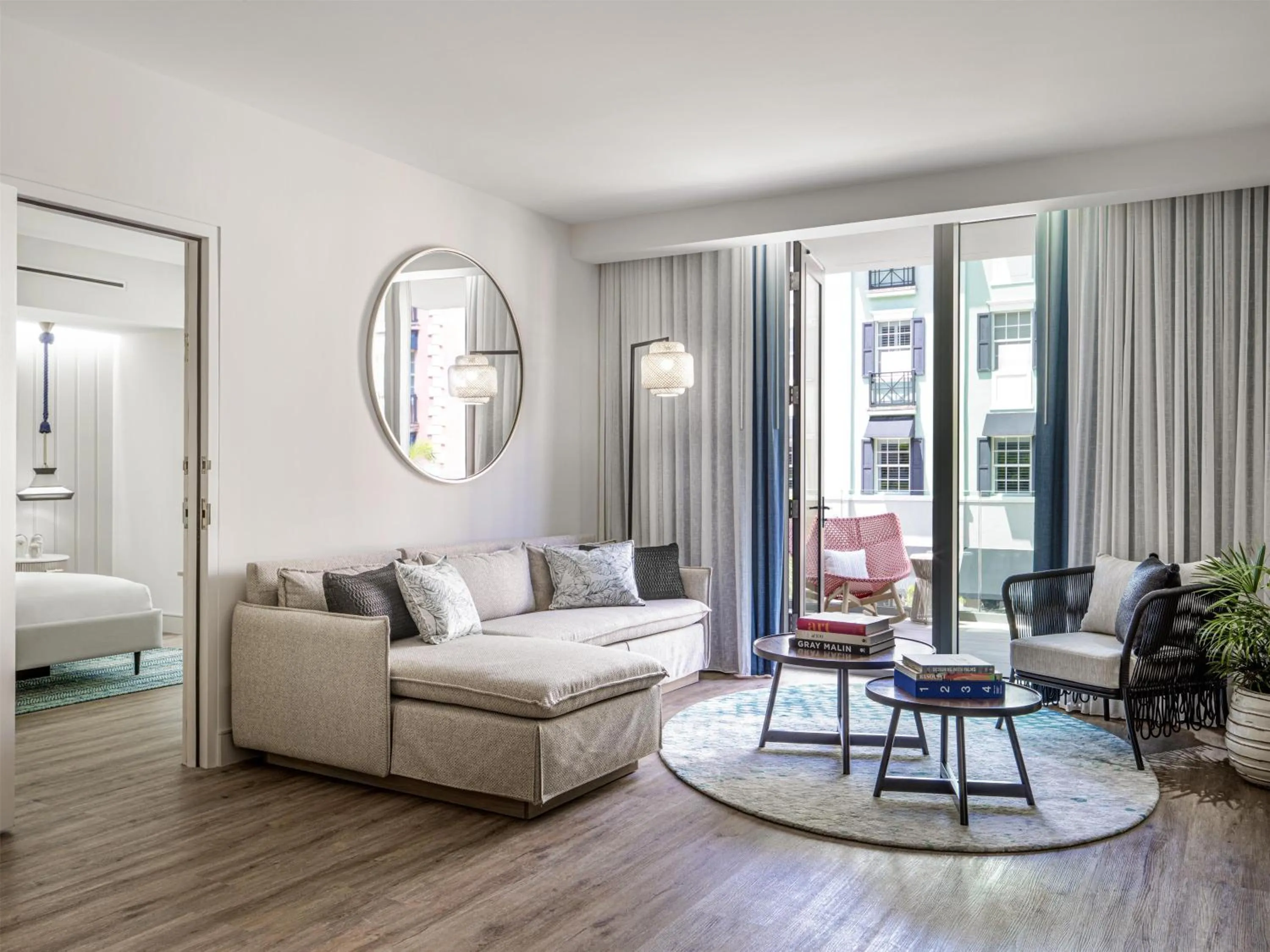 Living room in The Ray Hotel Delray Beach, Curio Collection By Hilton