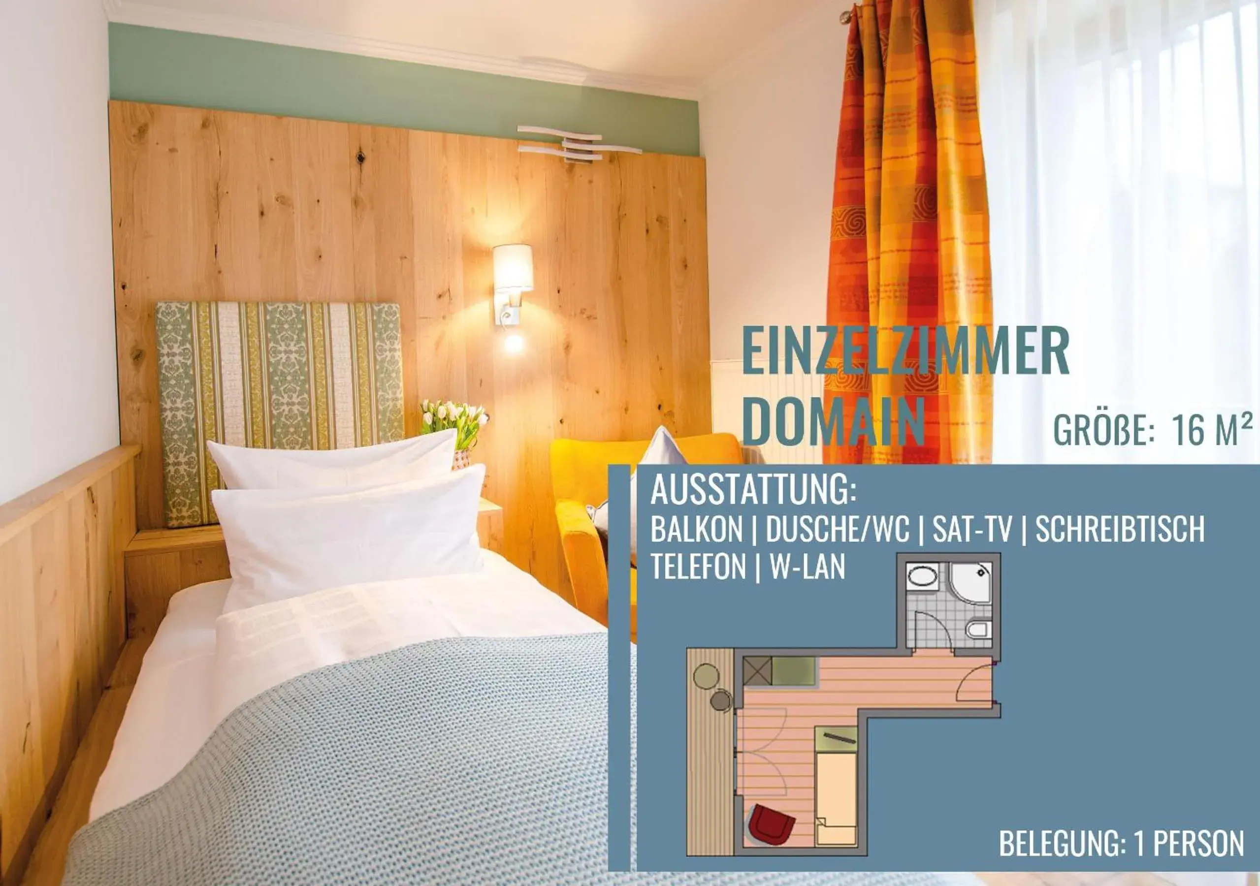 Single Room Domain - single occupancy in Glashotel Single Room Domain - single occupancy in Glashotel