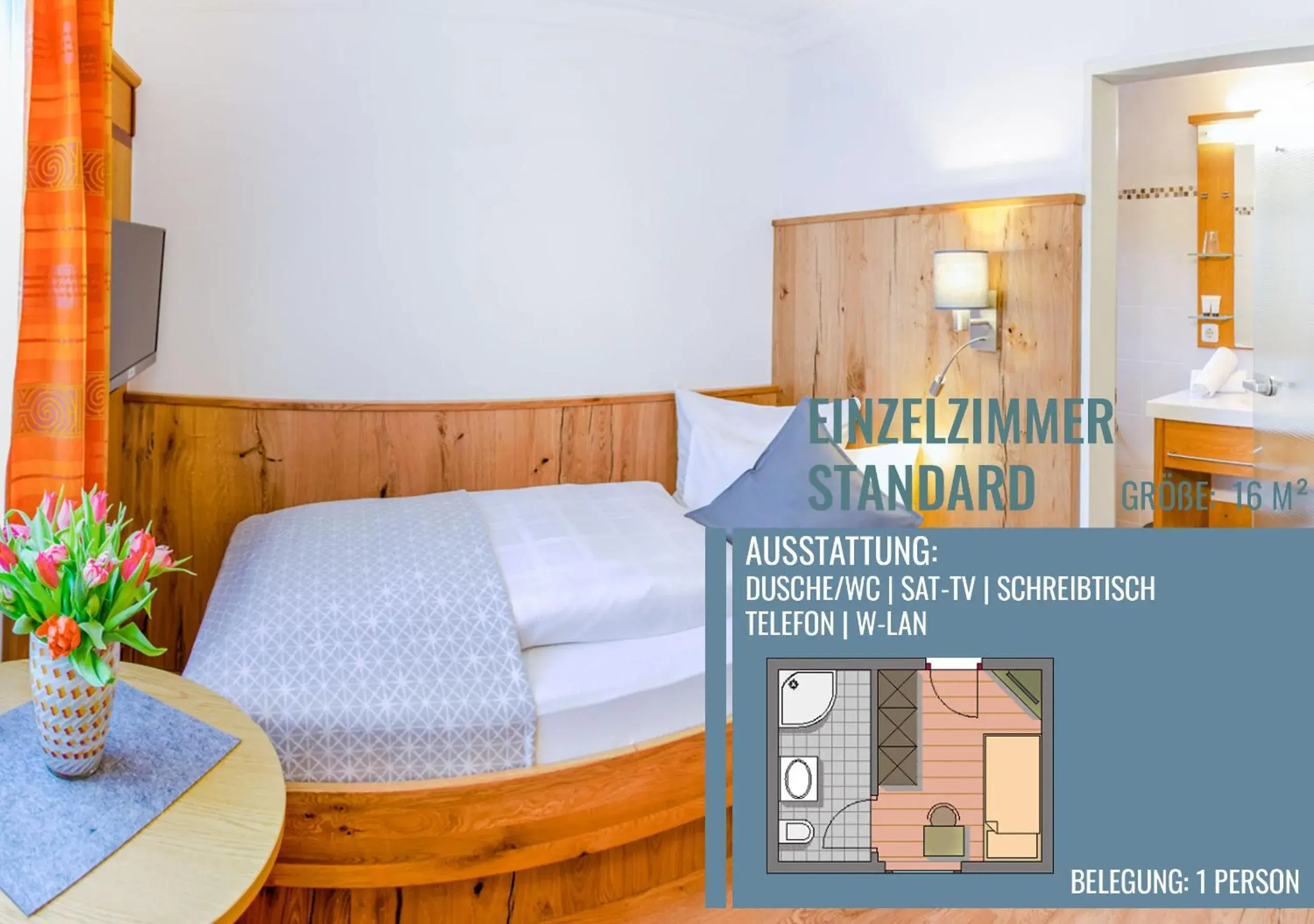 Standard Single Room - single occupancy in Glashotel Standard Single Room - single occupancy in Glashotel