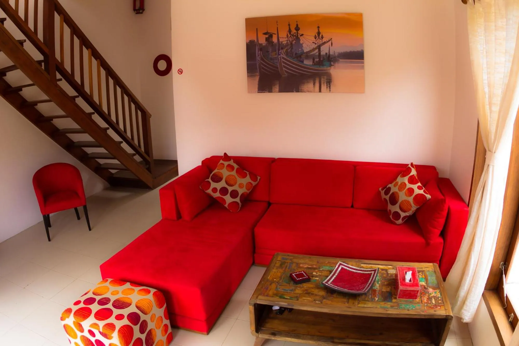 Seating area in The Palms Ceningan Hotel