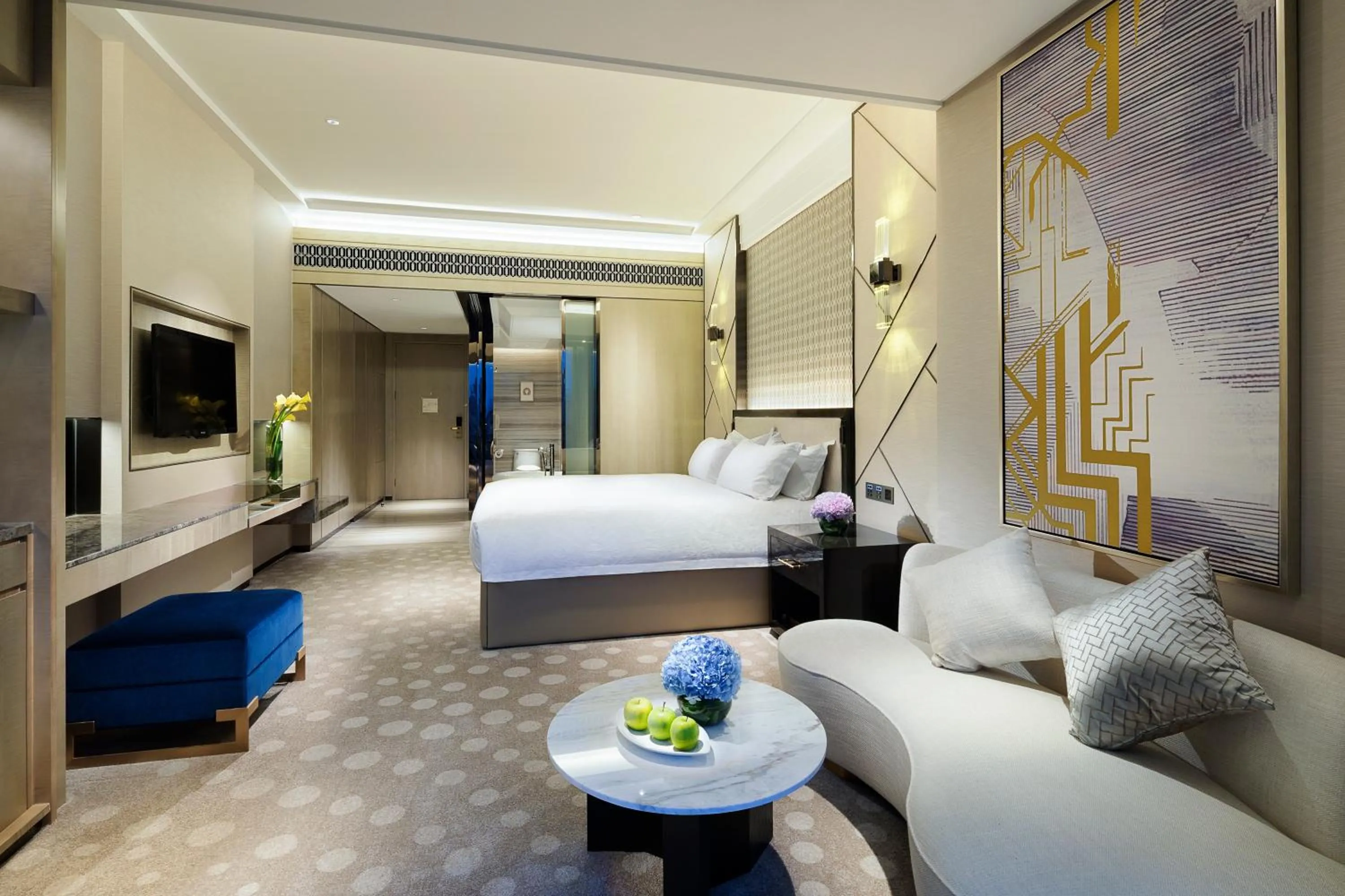 Living room, Bed in Grand Millennium Shanghai HongQiao