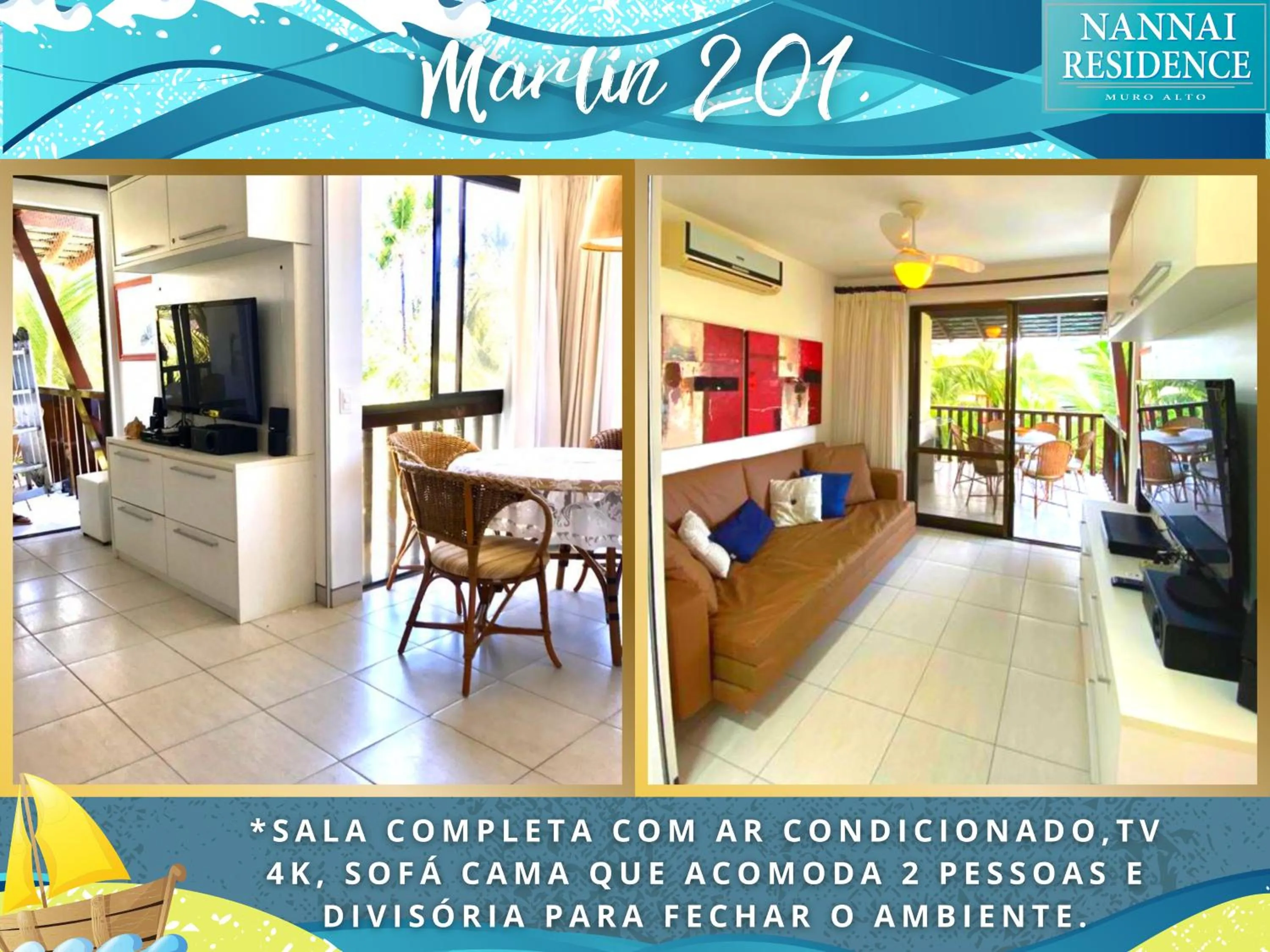 Living room in NANNAI RESIDENCE VISTA MAR Muro alto