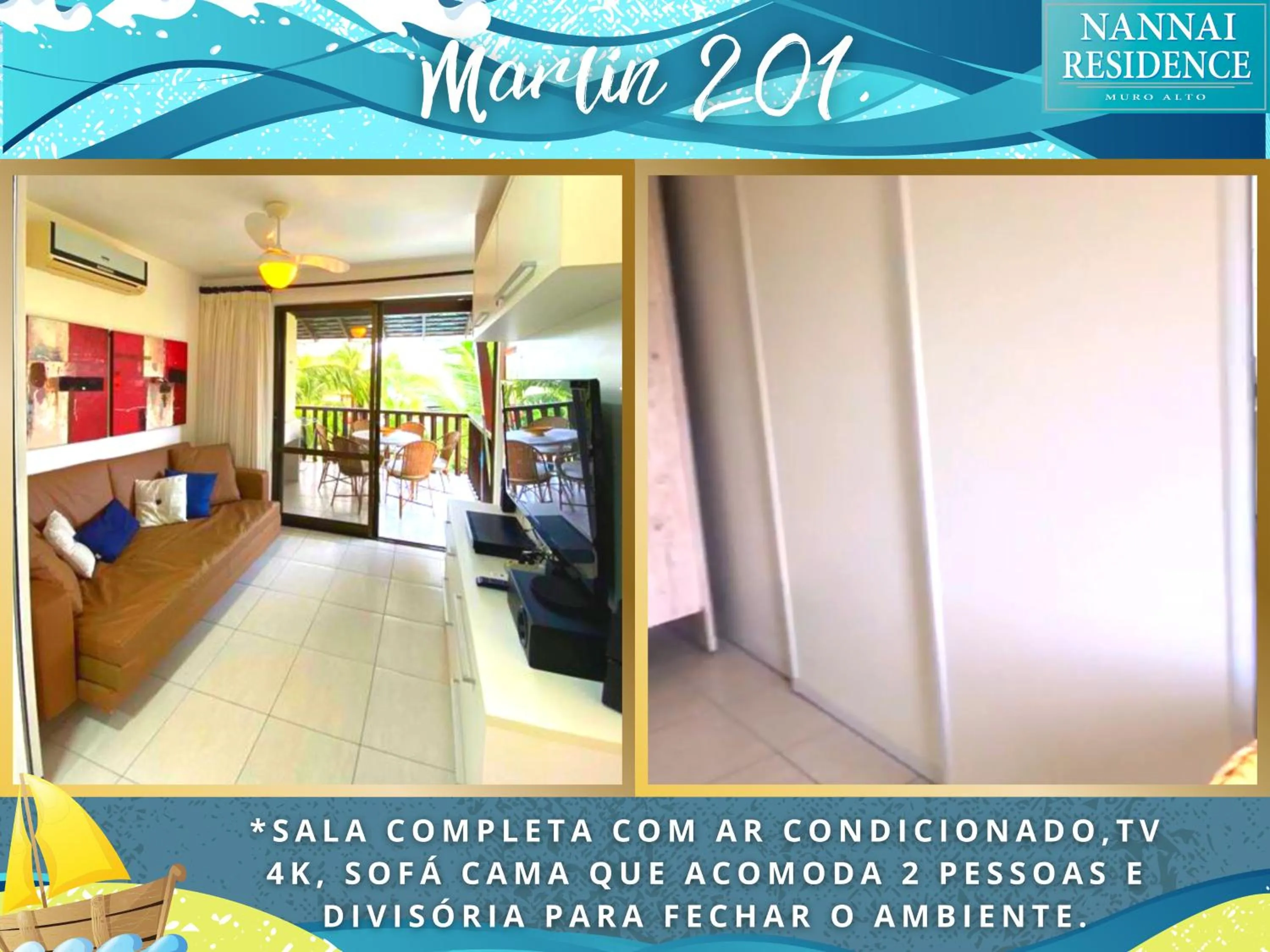 Living room in NANNAI RESIDENCE VISTA MAR Muro alto