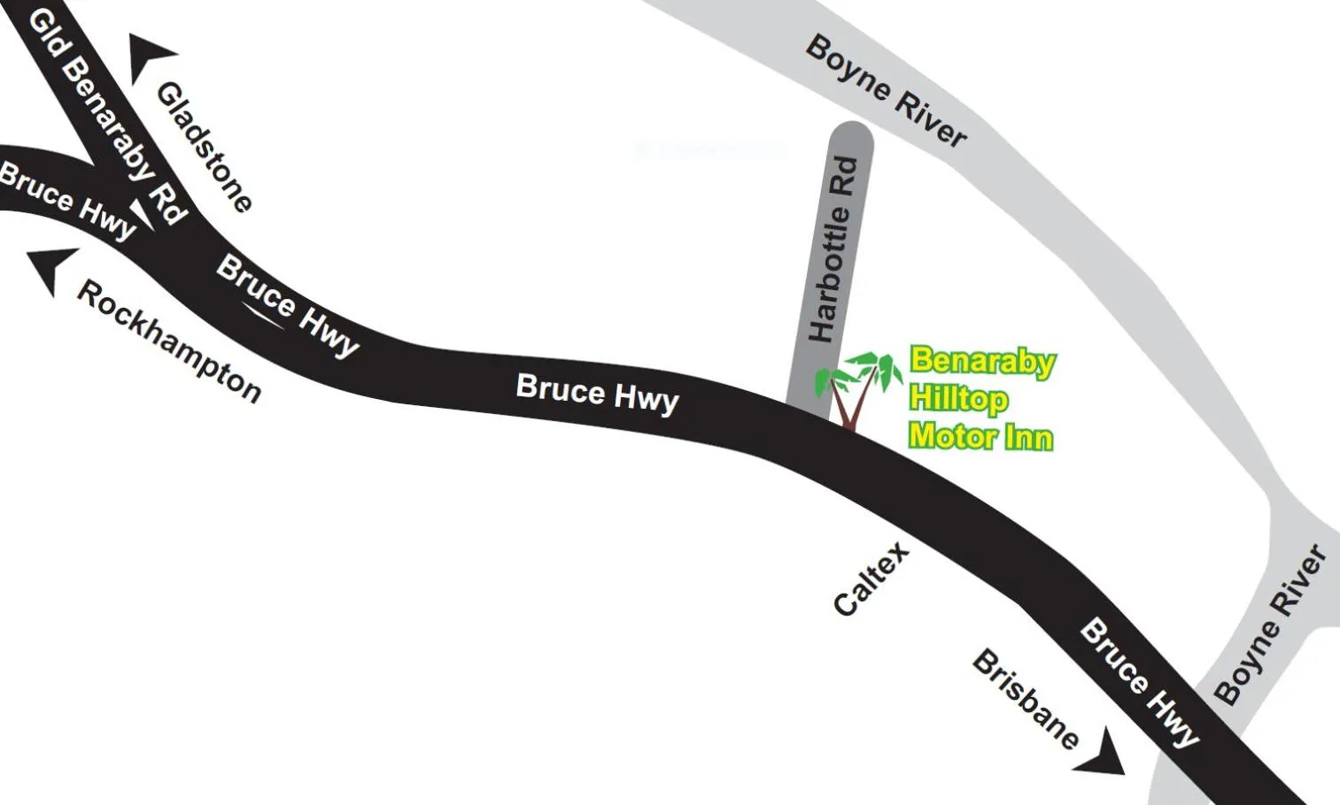 Bird's eye view in Benaraby Hilltop MotorInn