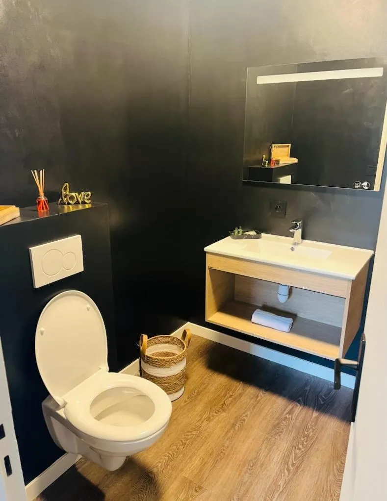 Toilet in Hôtel du Château - Beynac et Cazenac