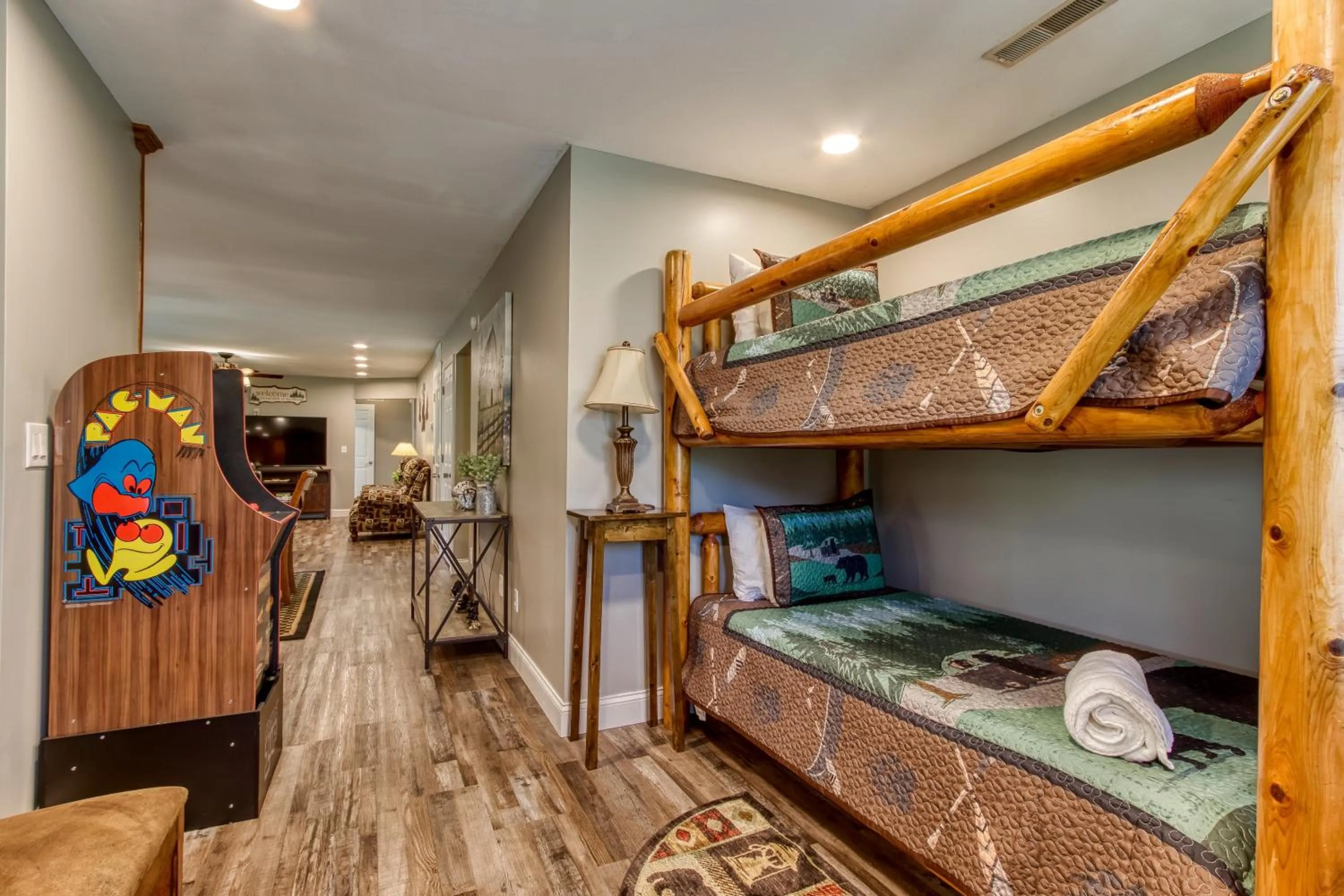 Game Room in Rustic River Lodge by HoneyBearCabins 7BR 6BA sleeps 21