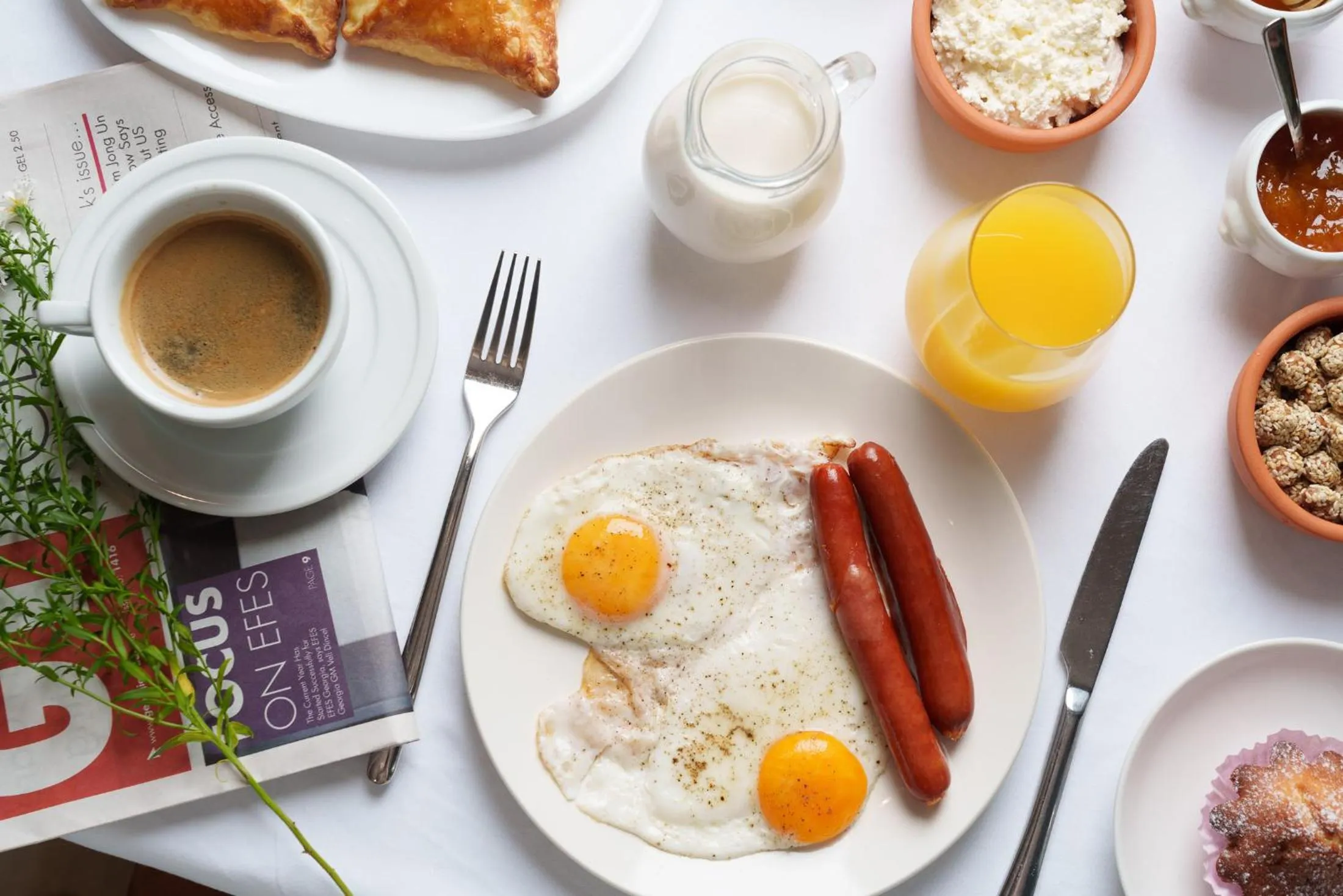 Food and drinks in Eleven Inn Tbilisi