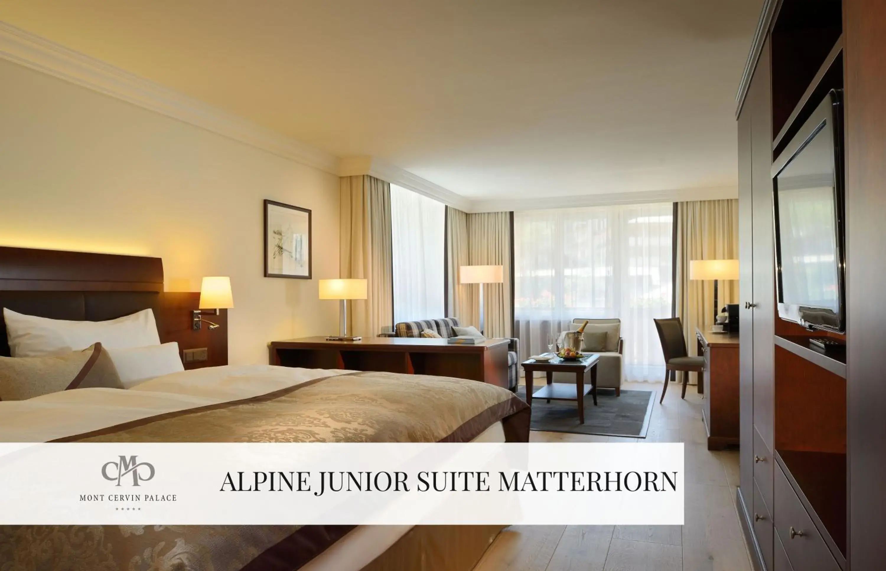 Alpine Junior Suite with Matterhorn View in Mont Cervin Palace Alpine Junior Suite with Matterhorn View in Mont Cervin Palace
