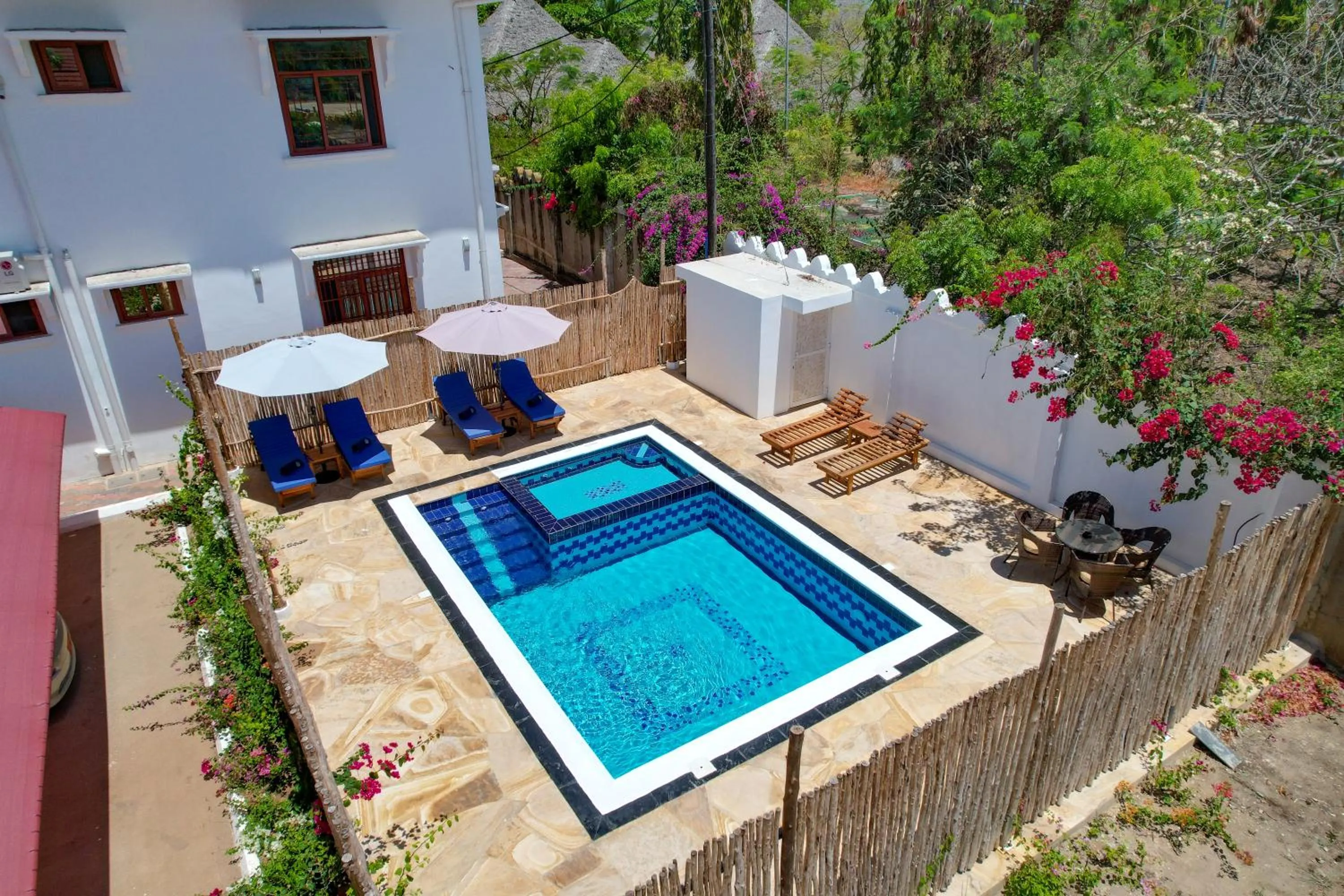 Pool view in Sunny Palms Beach Bungalows