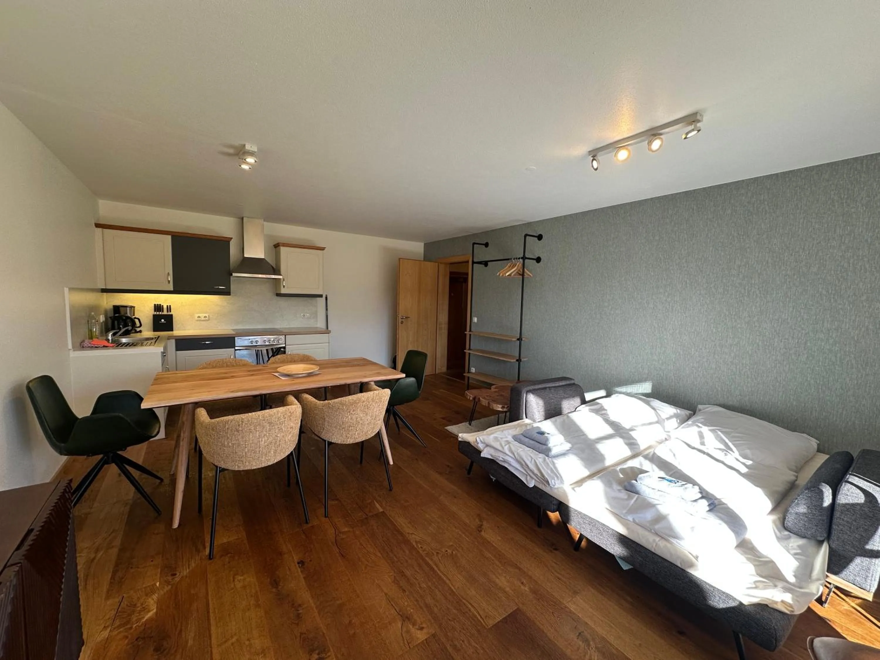 Kitchen or kitchenette, Bed in Landhaus Kössel