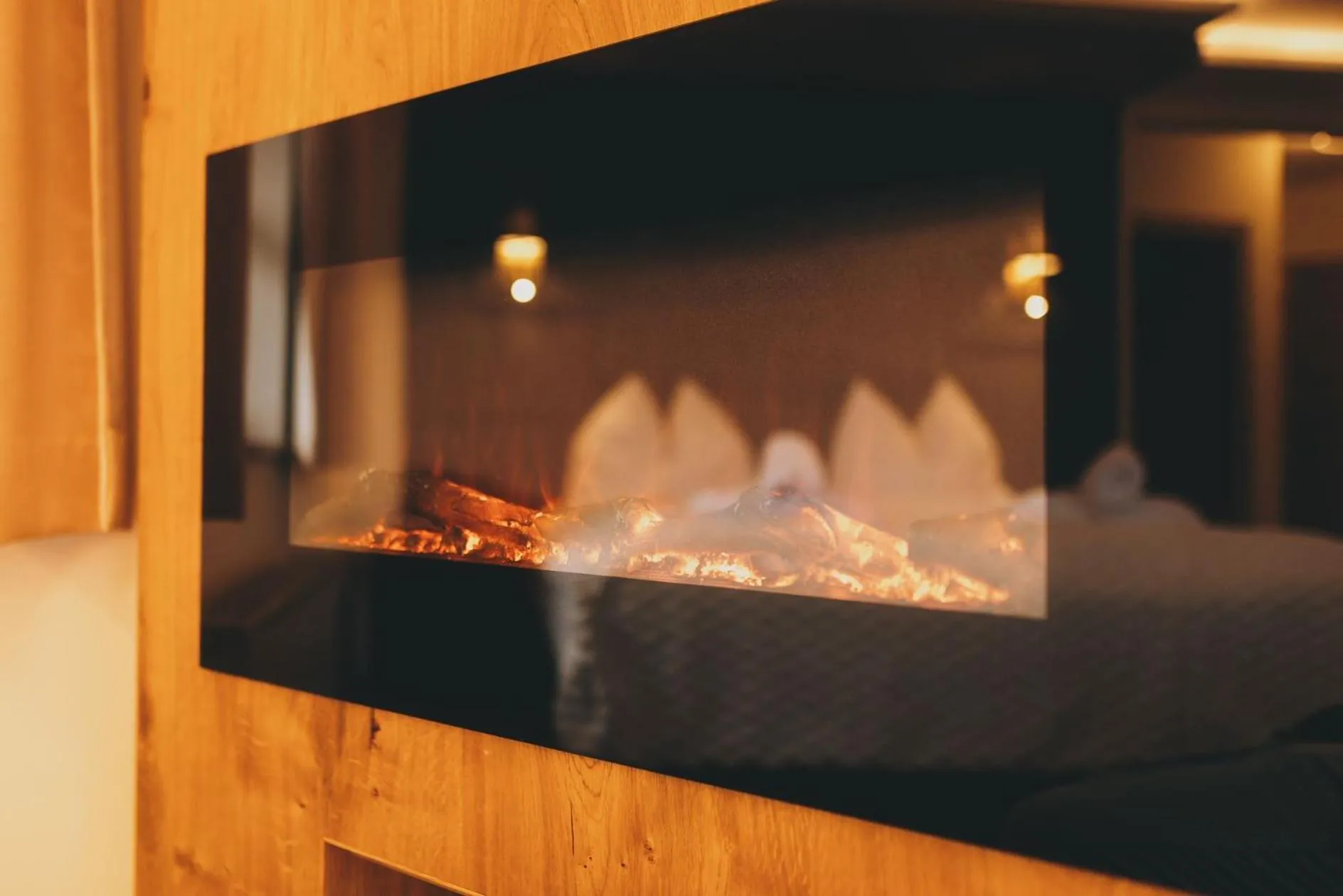 fireplace in Hotel Gasthof Mitteregger - BEST PLACE in town with summercard included