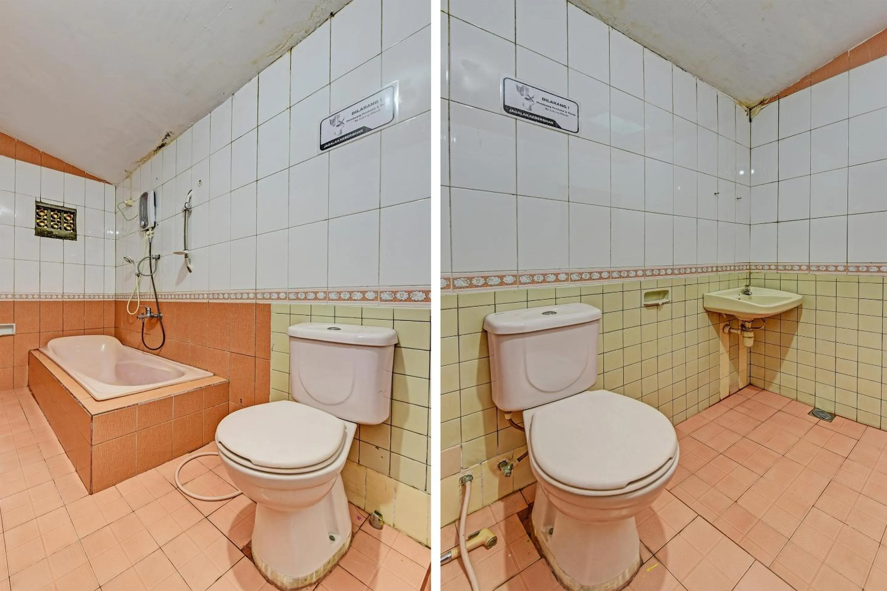 Bathroom in OYO 90443 Hotel New Kartika In