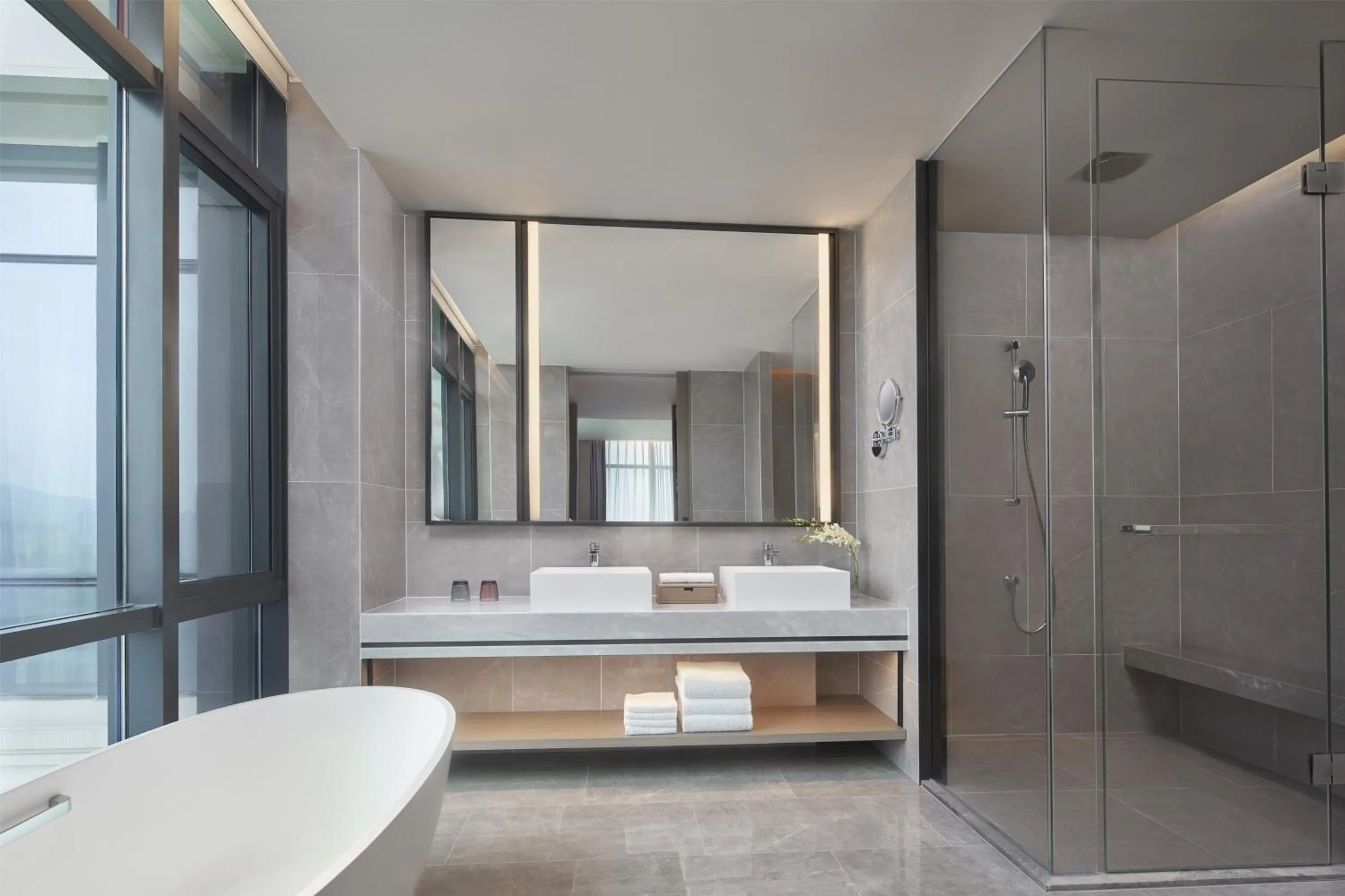 Bathroom in The Meixi Lake, Changsha Marriott Executive Apartments