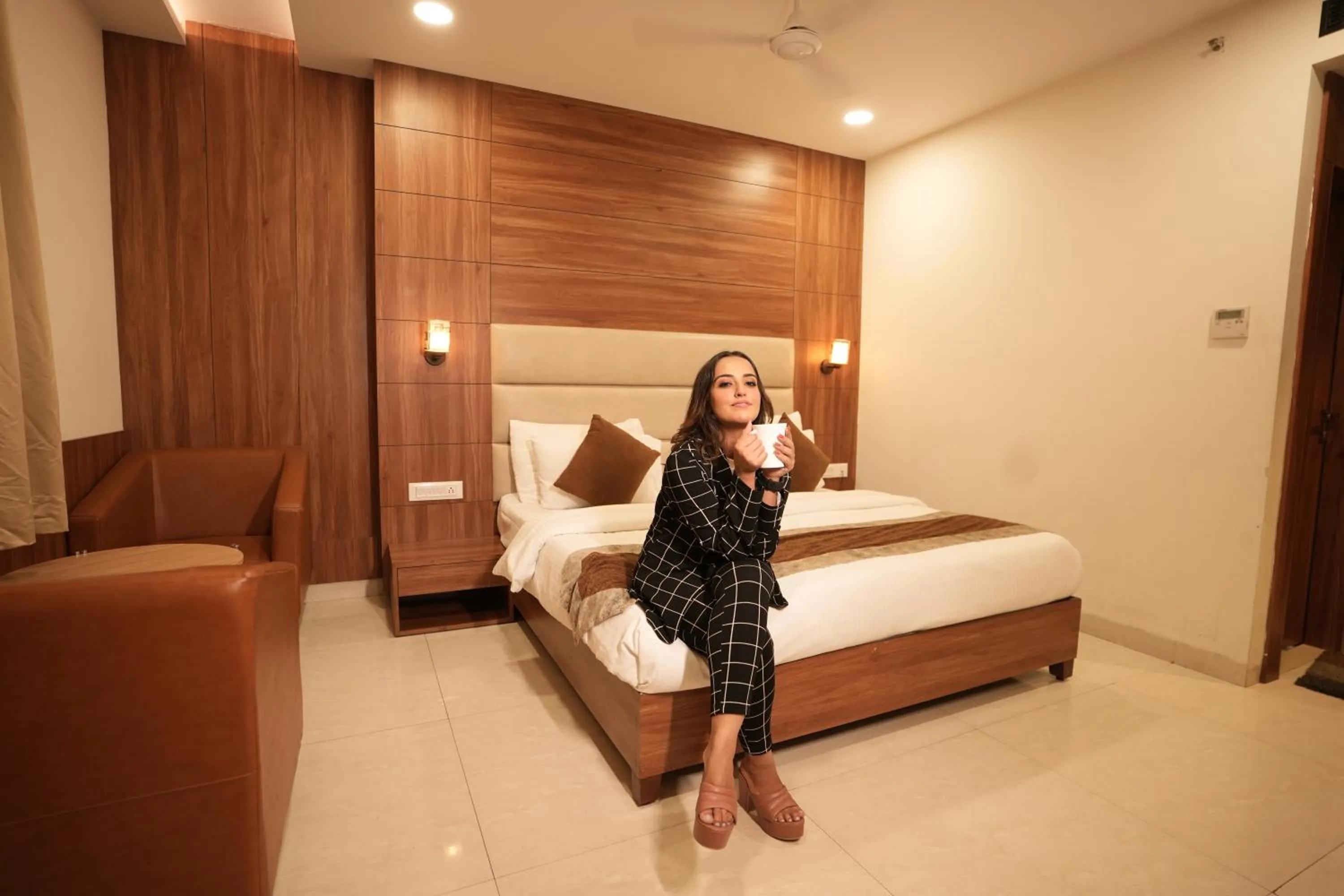 Bed in Hotel Pradeep Star Inn