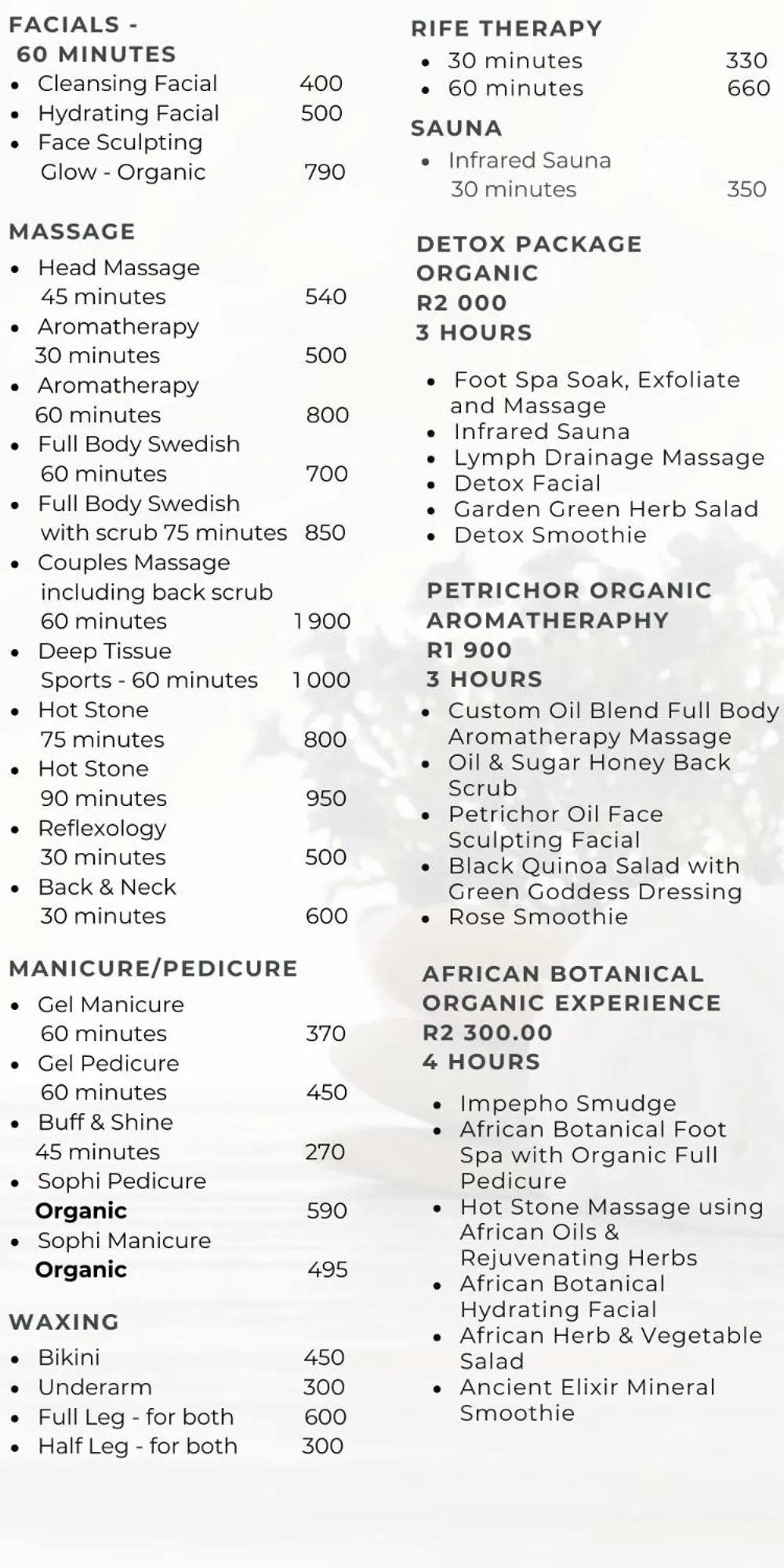 Massage in Misty Mountain Reserve