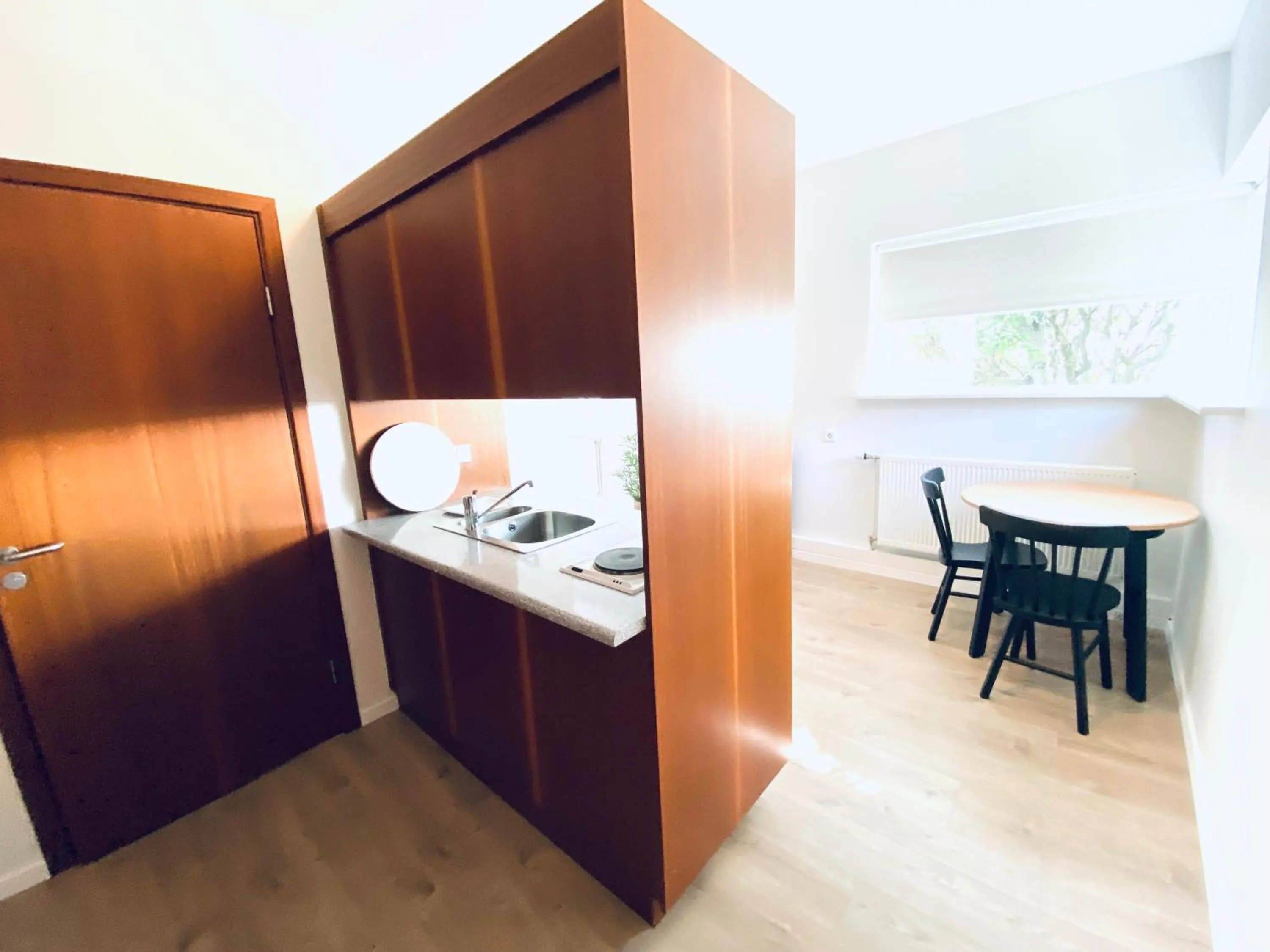 Kitchen or kitchenette in Day Dream Soleyjargata Rooms & Apartments