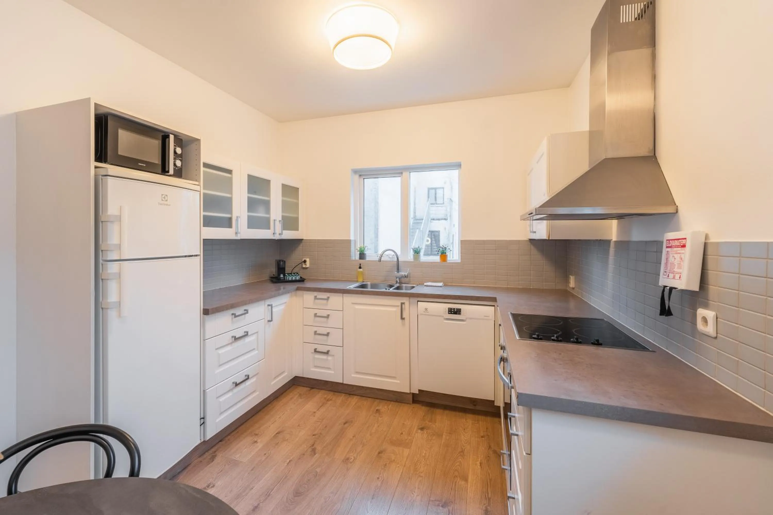 Kitchen or kitchenette in Day Dream Soleyjargata Rooms & Apartments