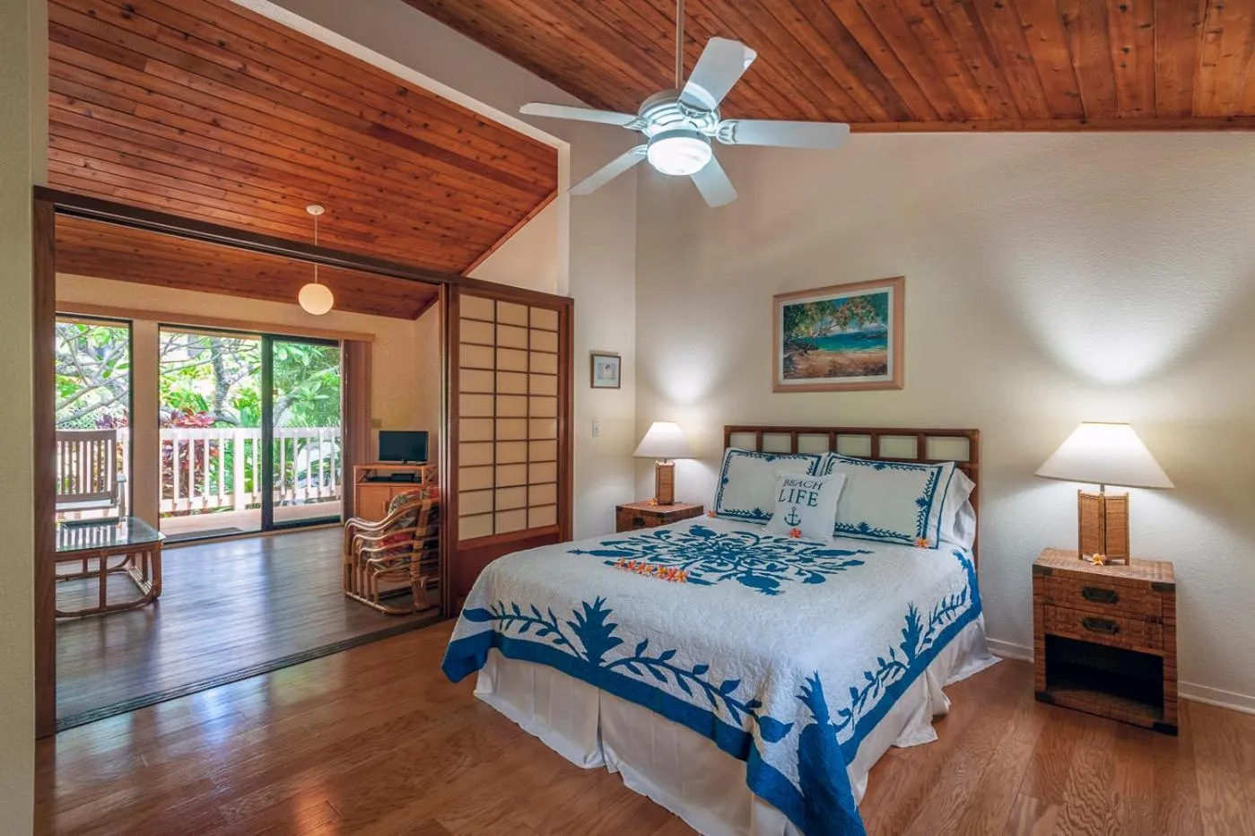 Bed in Poipu Plantation Vacation Rentals