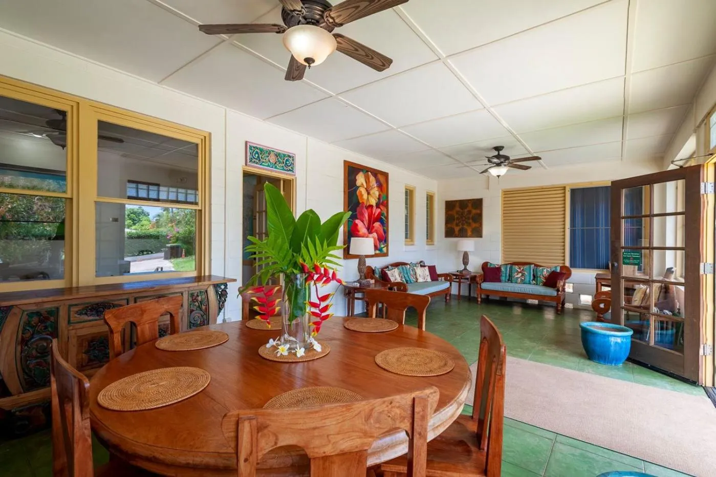 Living room in Poipu Plantation Vacation Rentals