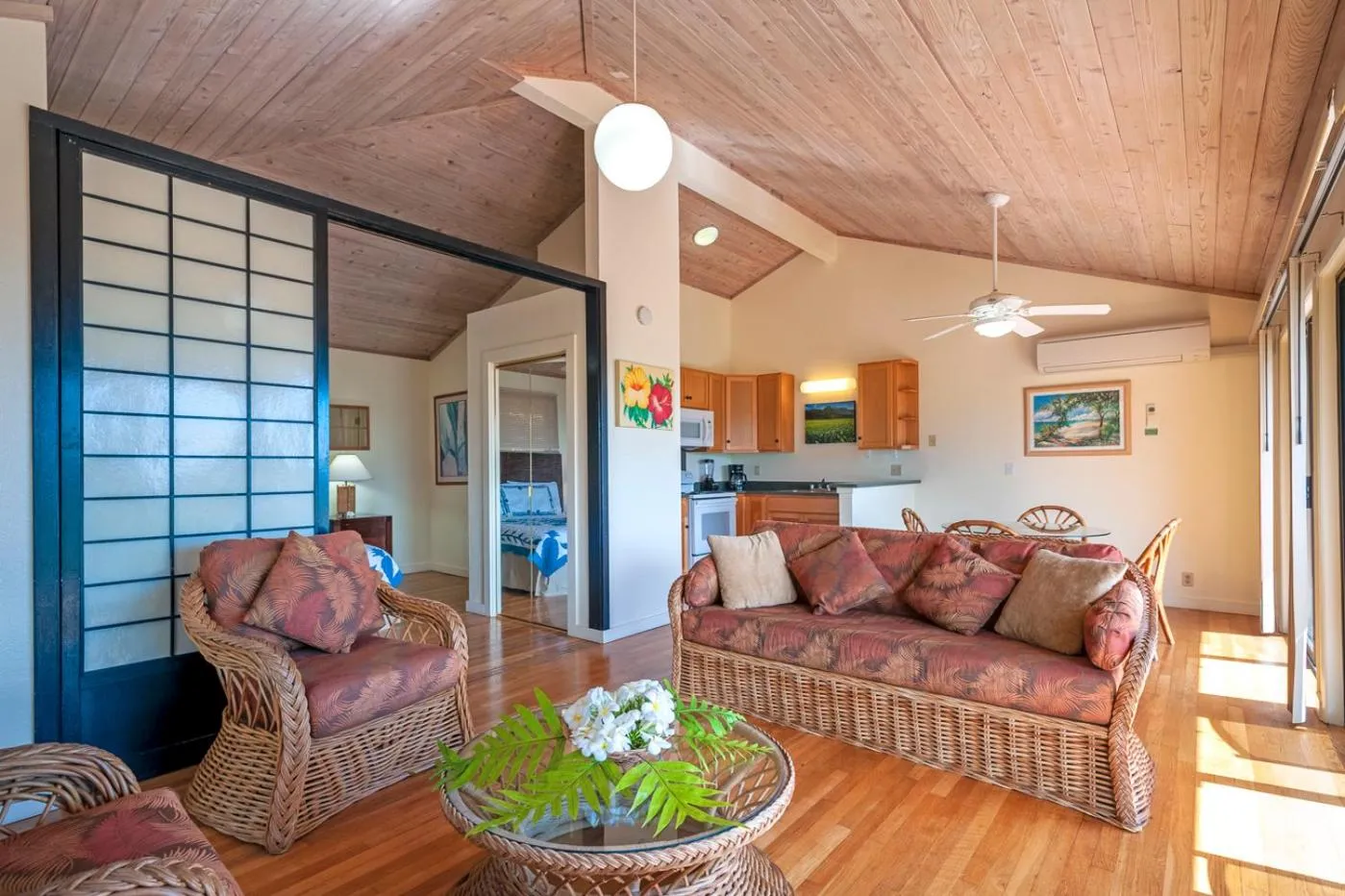 Living room in Poipu Plantation Vacation Rentals